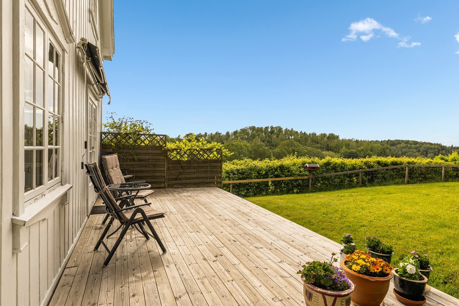 Utsikt fra terrassen - grønt, åpent og fritt Galleribilde