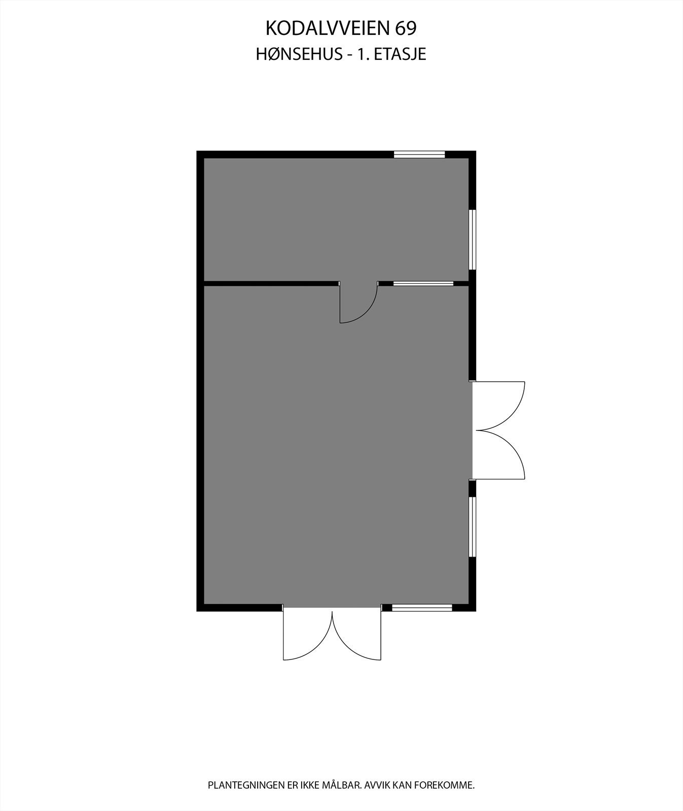 Skissetegning 1. etasje hønsehus Galleribilde