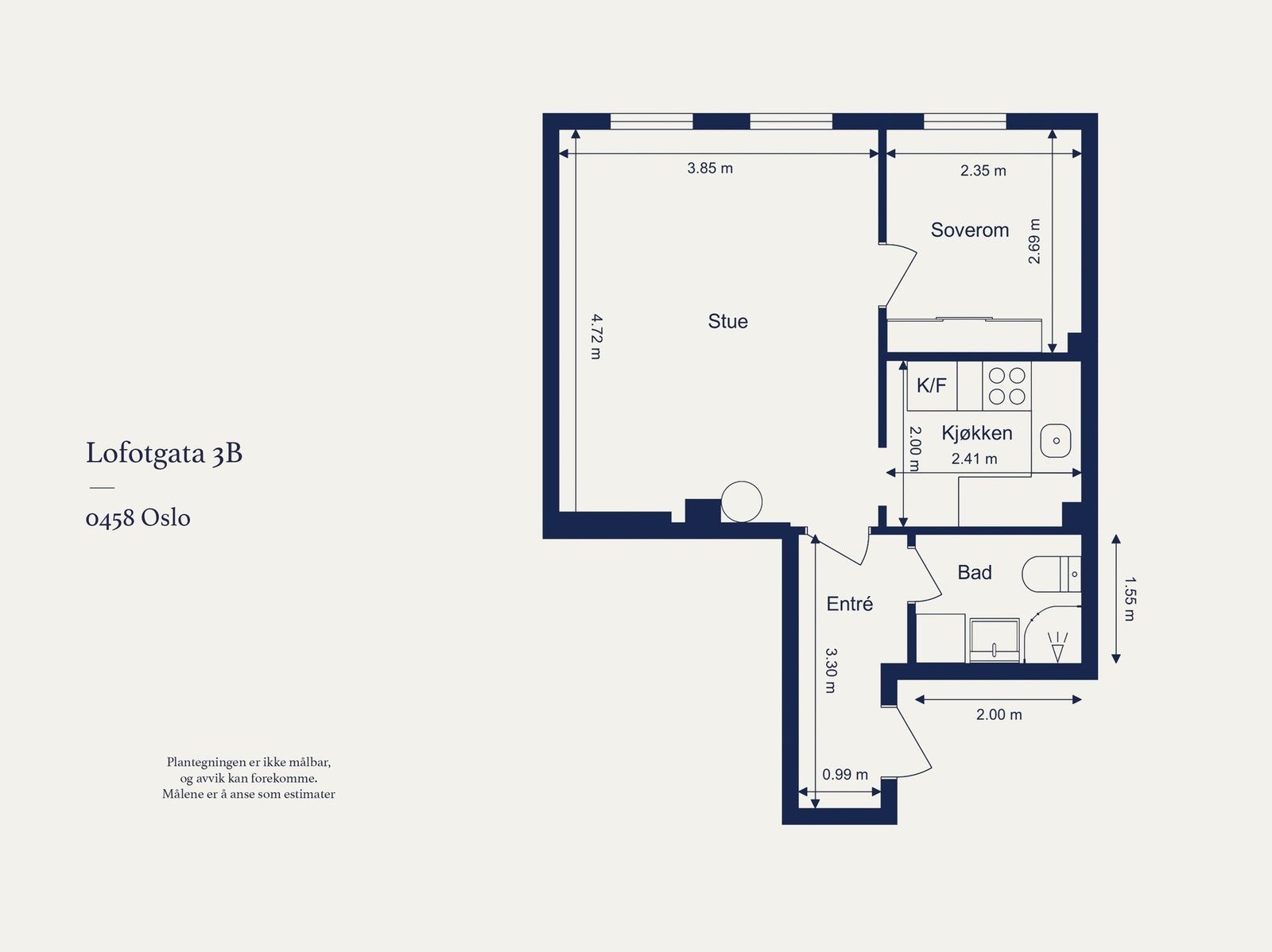Klassisk bygårdsleilighet beliggende i 2. etasje med praktisk planløsning som skaper en lun atmosfære. Galleribilde