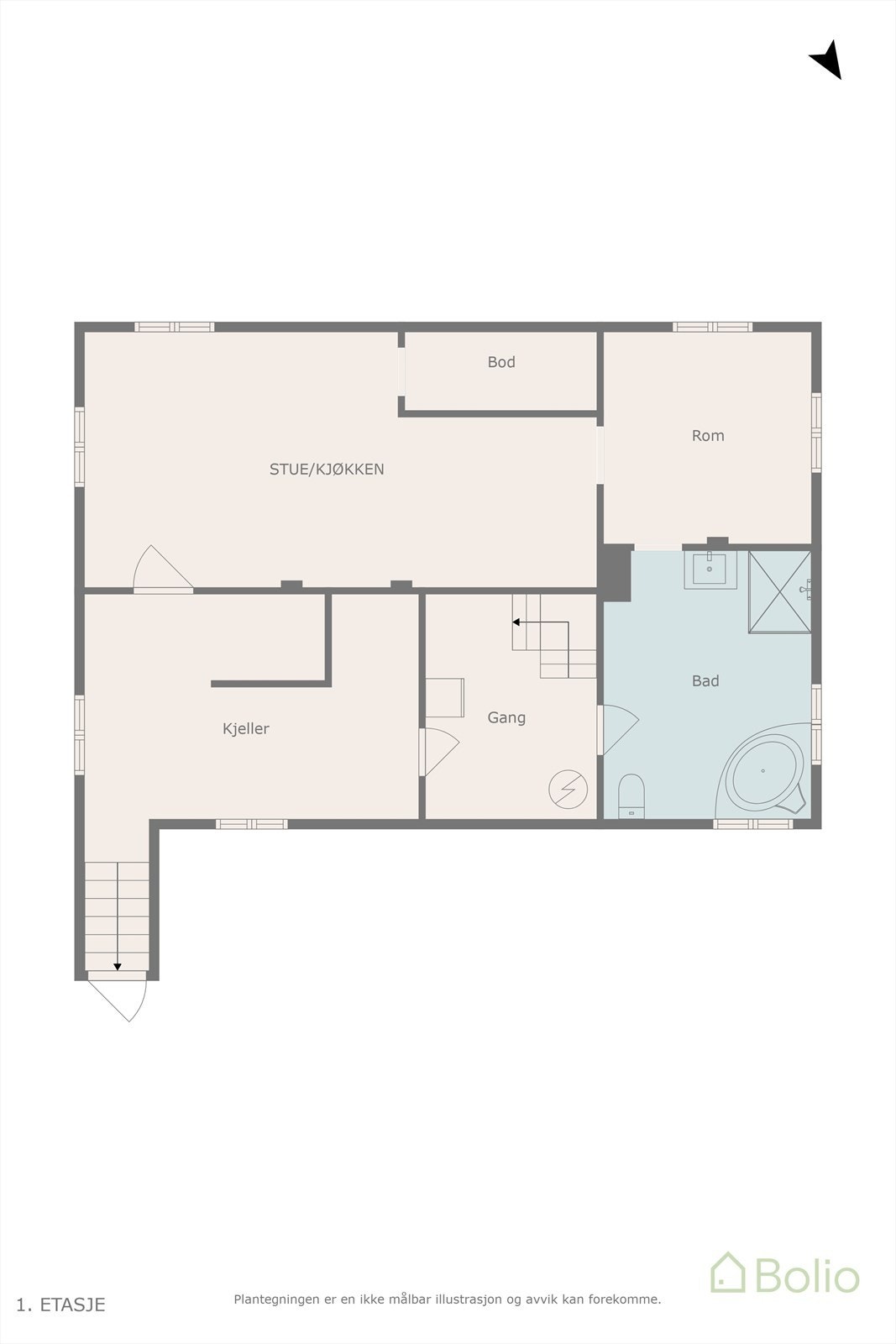 Plantegning kjeller Galleribilde