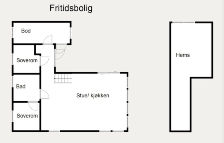 Planskisse hytte Galleribilde