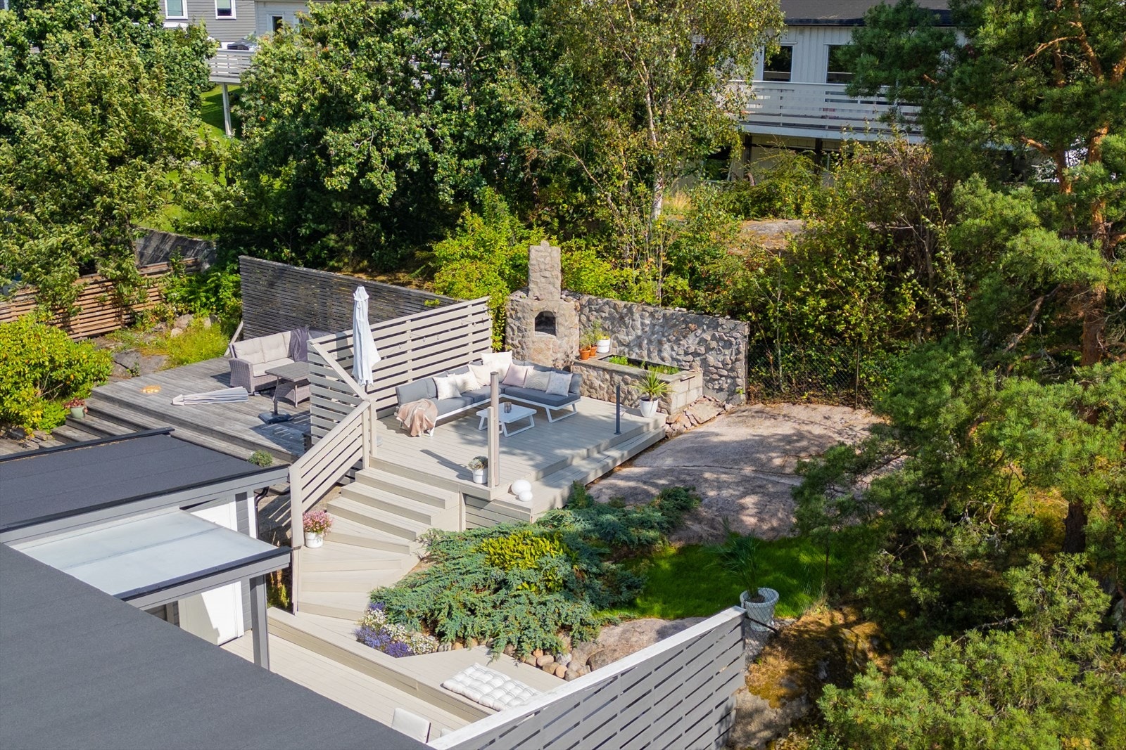 Dronebilde hage. Galleribilde