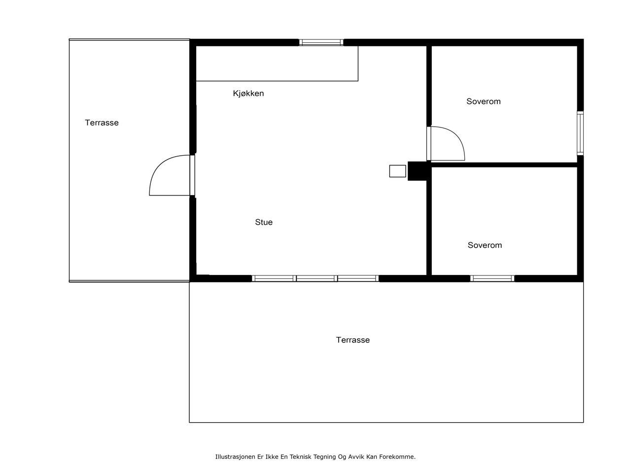 Plantegning av hytta. Galleribilde