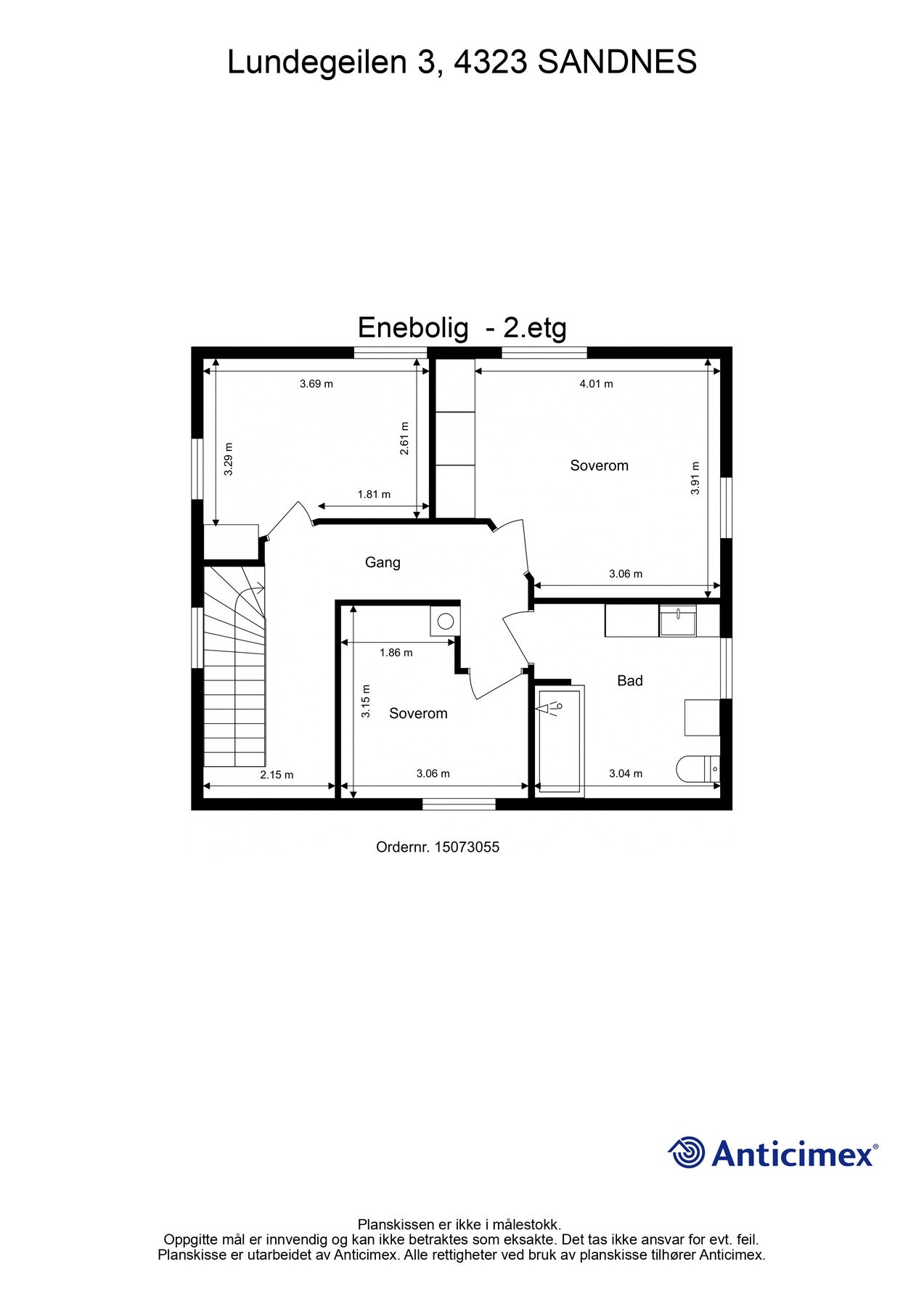 Plantegning 2.etasje - Kan avvike fra de faktiske forhold Galleribilde