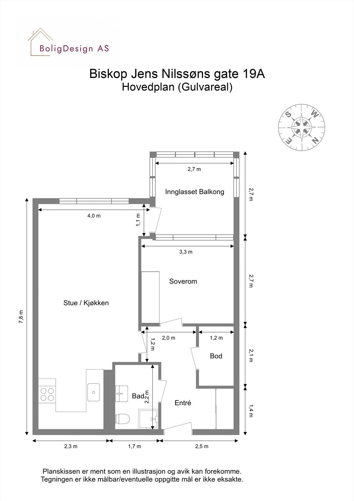 God planløsning med romslige rom. Galleribilde