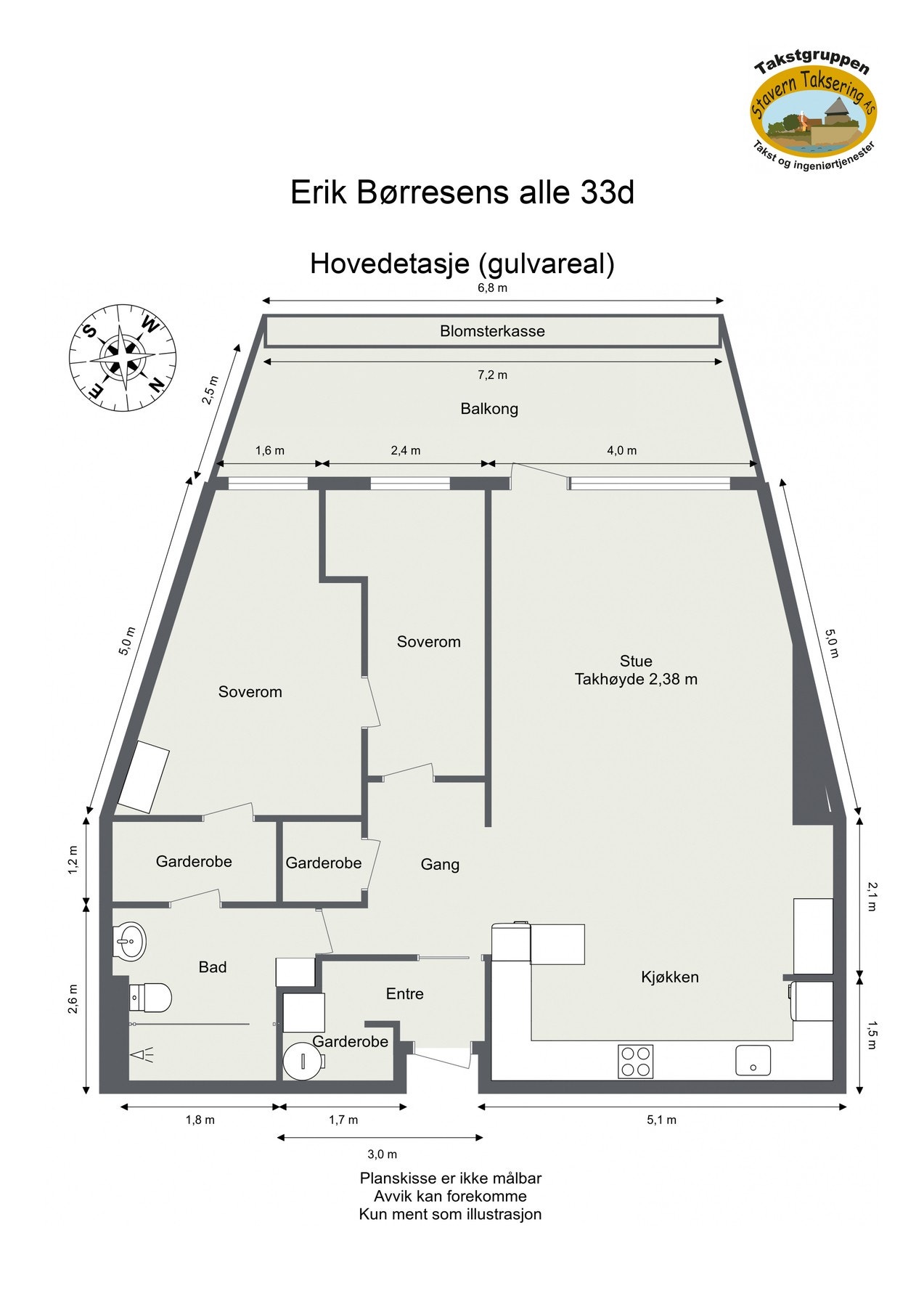 Plantegning for nåværende planløsning Galleribilde