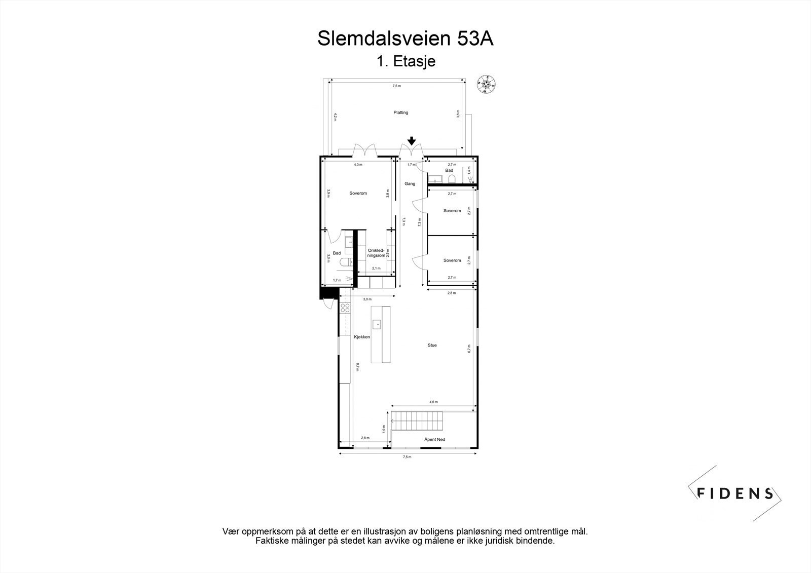 Plantegning 1.etasje Galleribilde