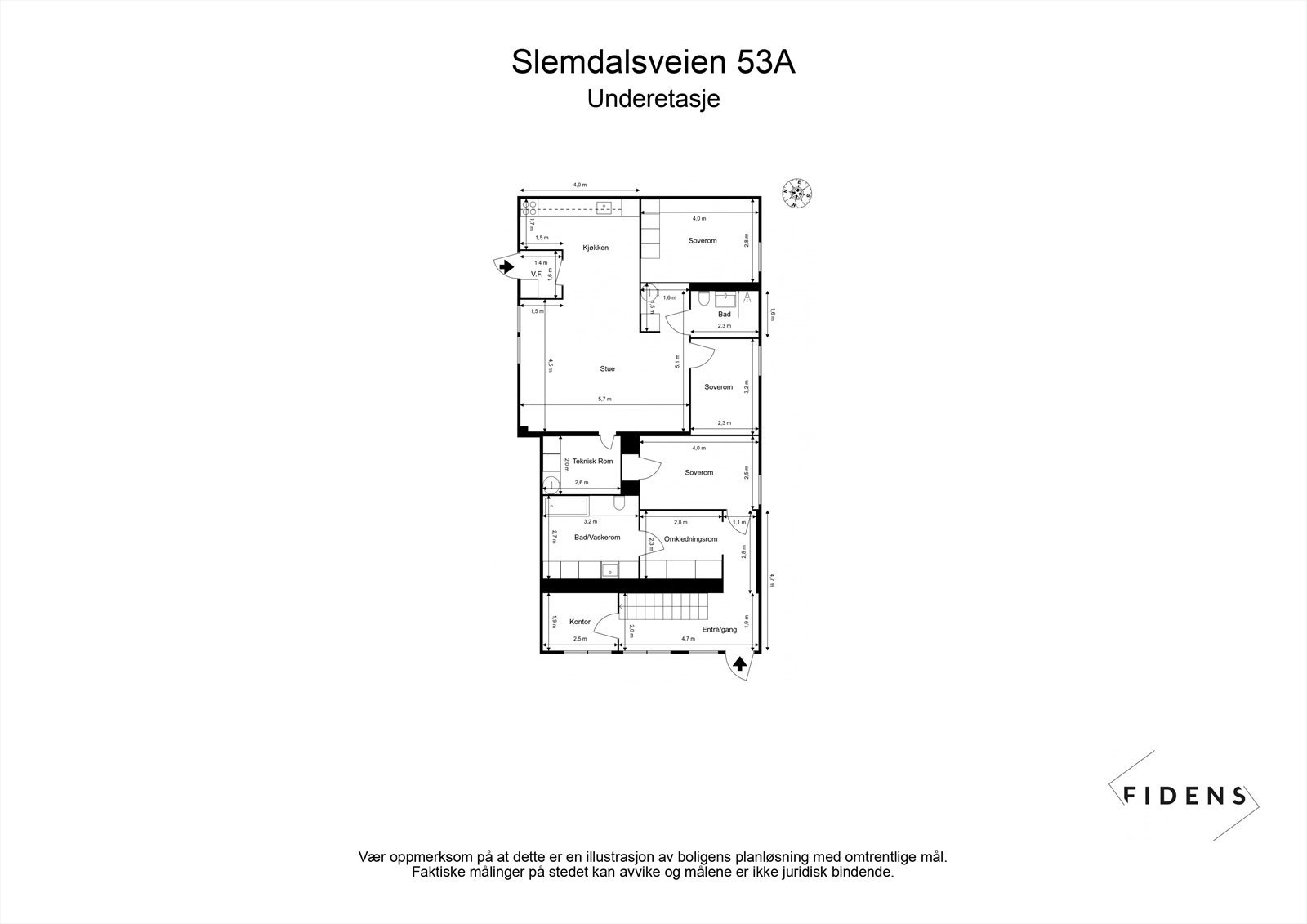 Plantegning underetasje Galleribilde