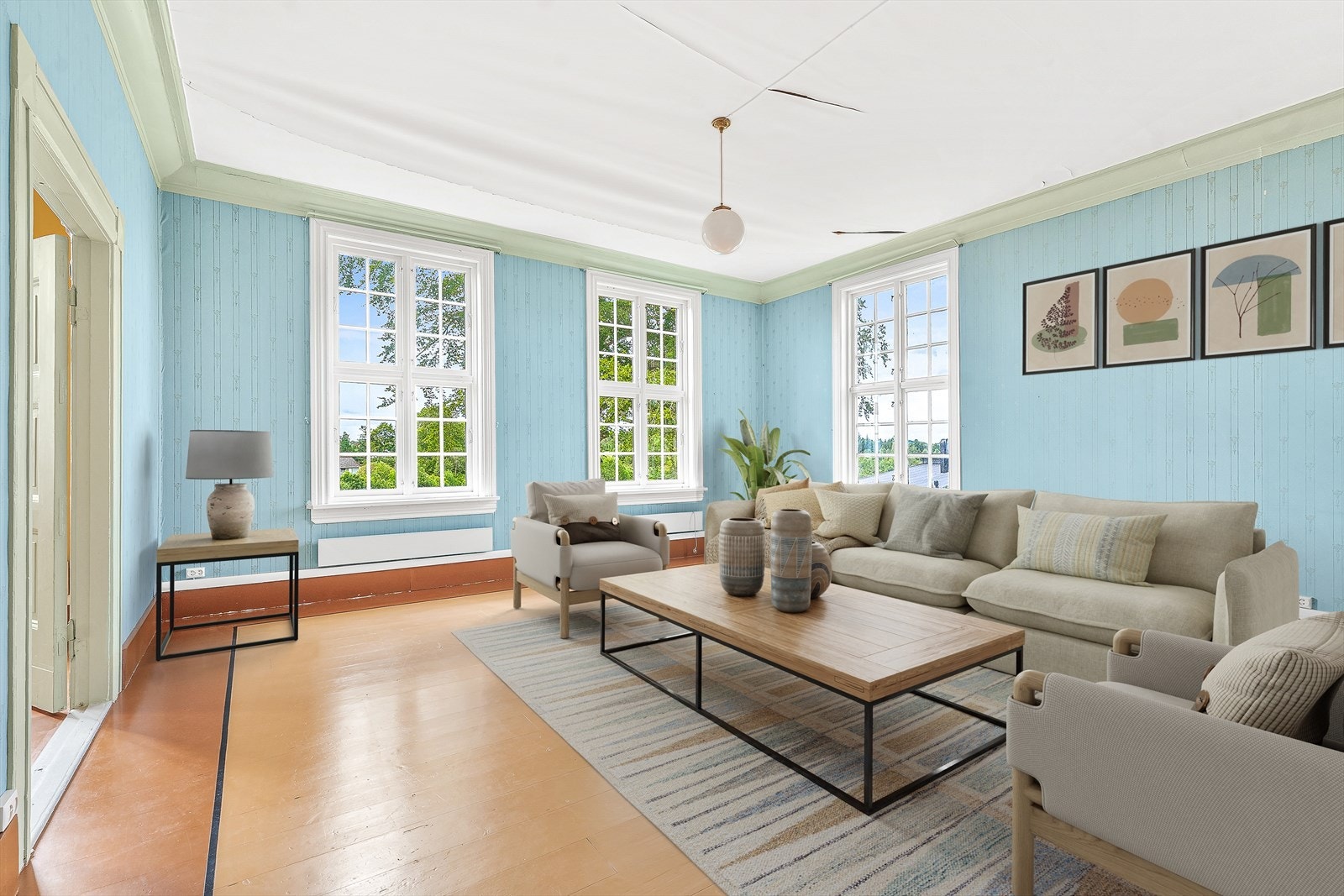 3D illustrert møblering fra stue 1 Galleribilde