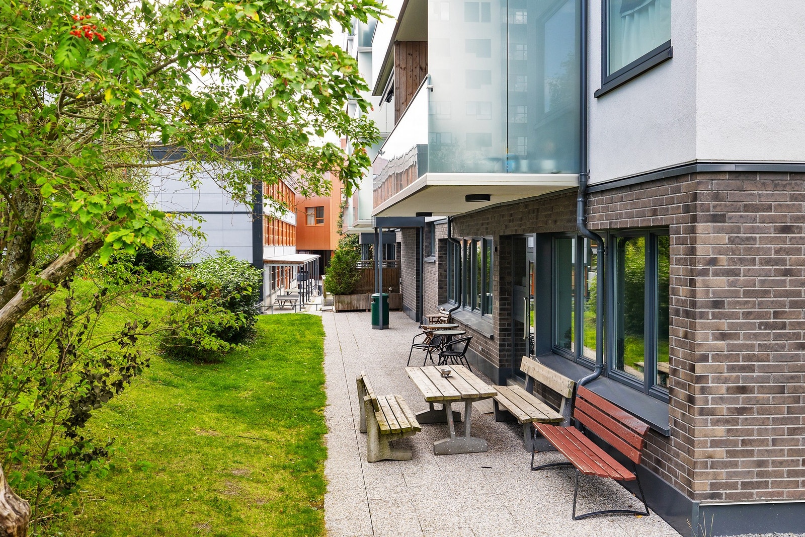 Området er pent opparbeidet for beboerne. Galleribilde