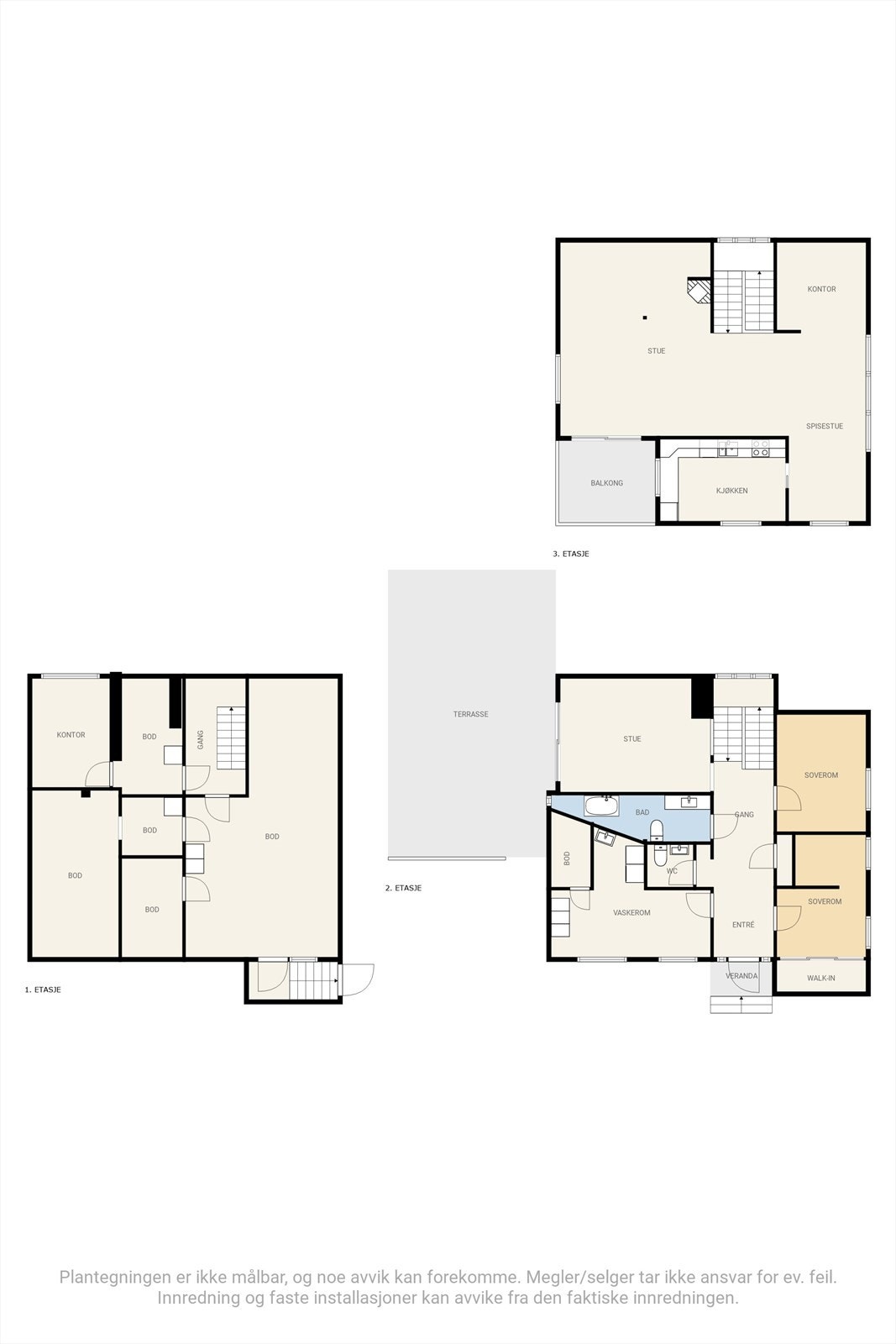 Plantegning over alle etasjene Galleribilde
