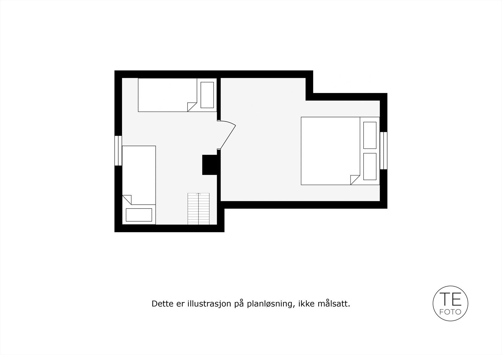 Plantegning 2. etasje/loft/hems. Galleribilde
