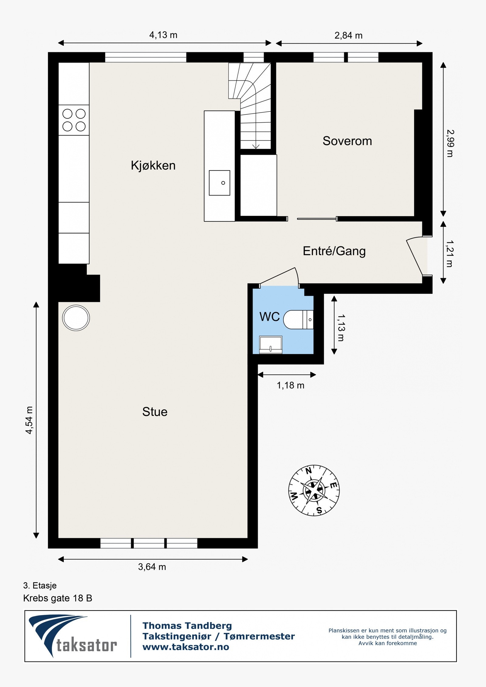 Krebs gate 18 B - 3. Etasje Galleribilde