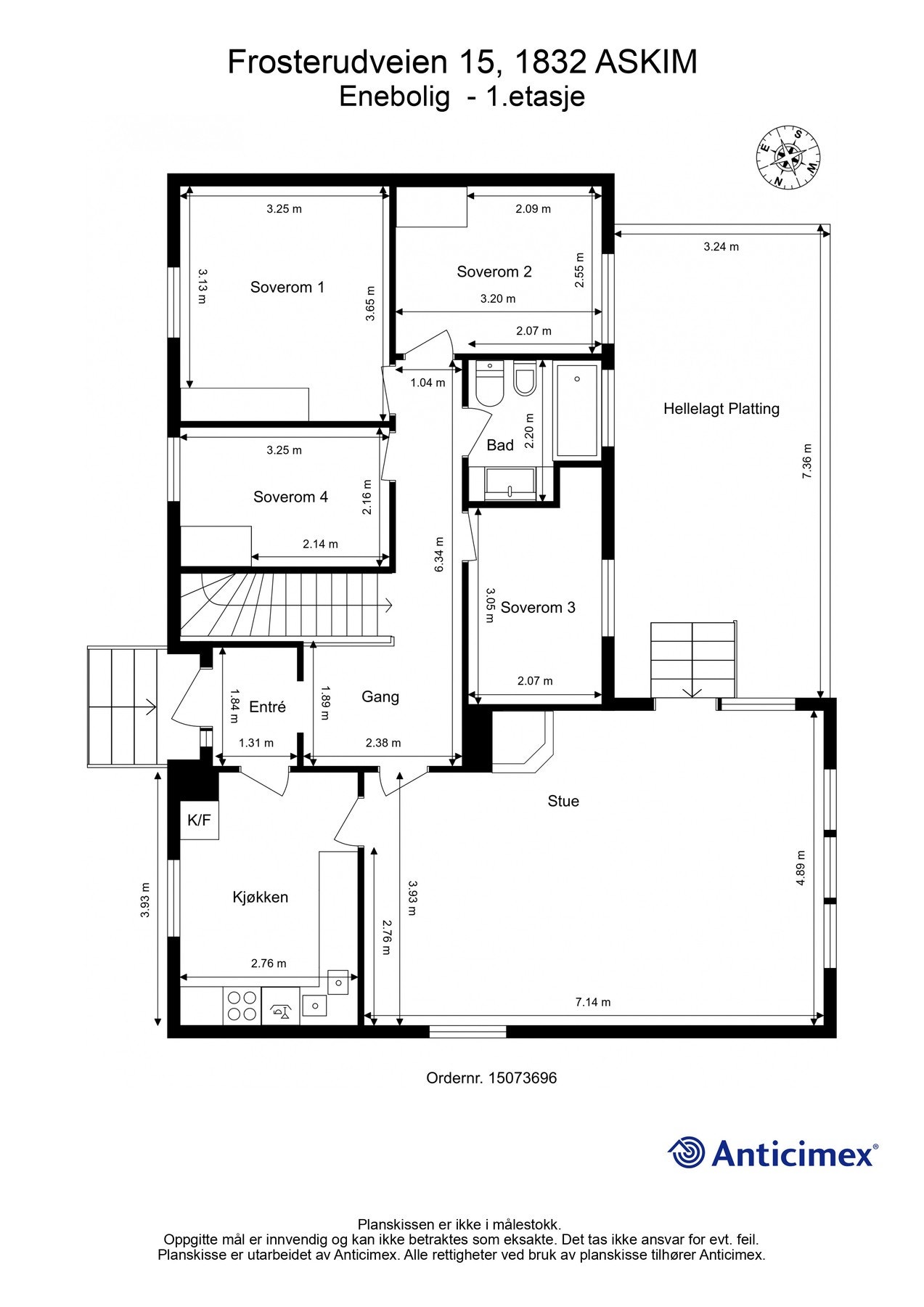 Planskisse for hovedetasjen Galleribilde