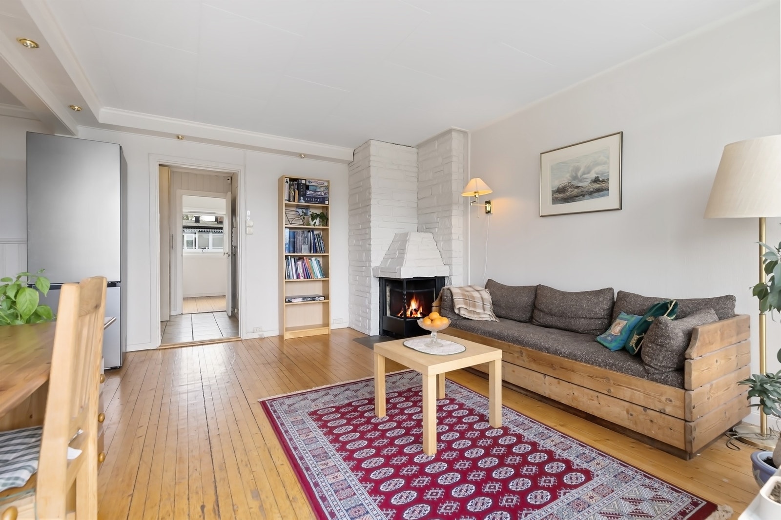 Hyggelig peis i stuen Galleribilde