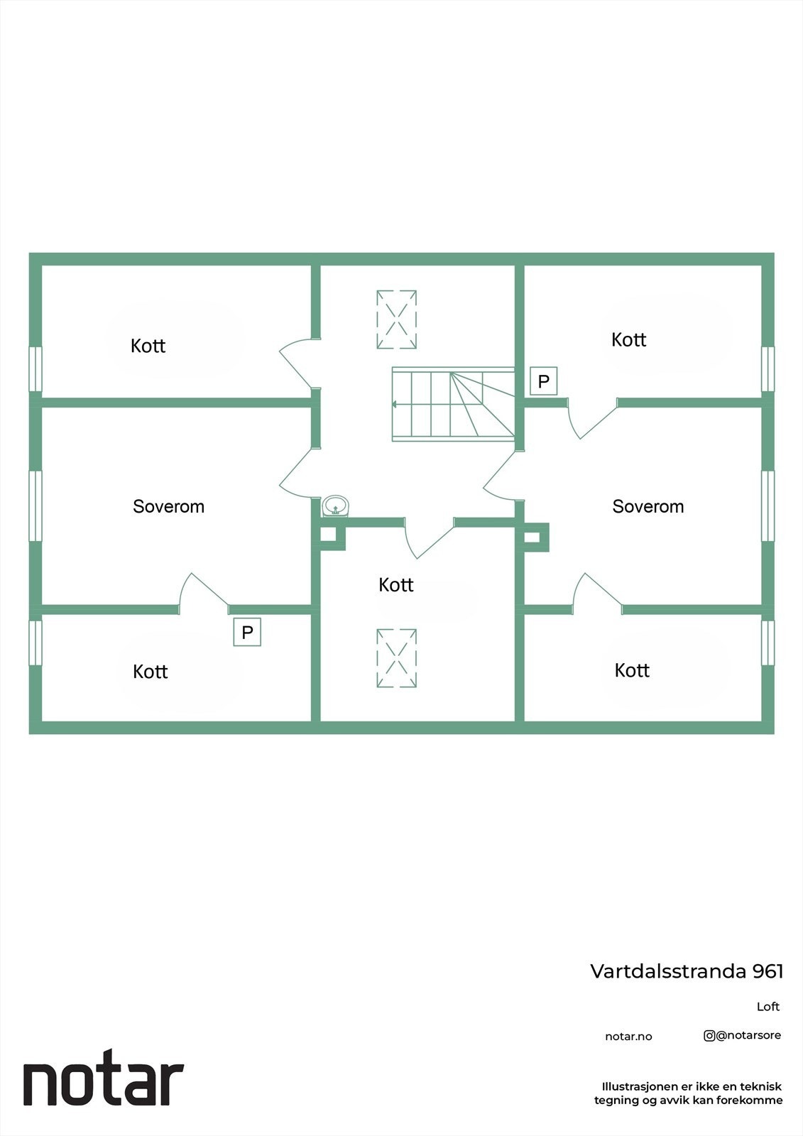 Plantegning loftsetasje Galleribilde