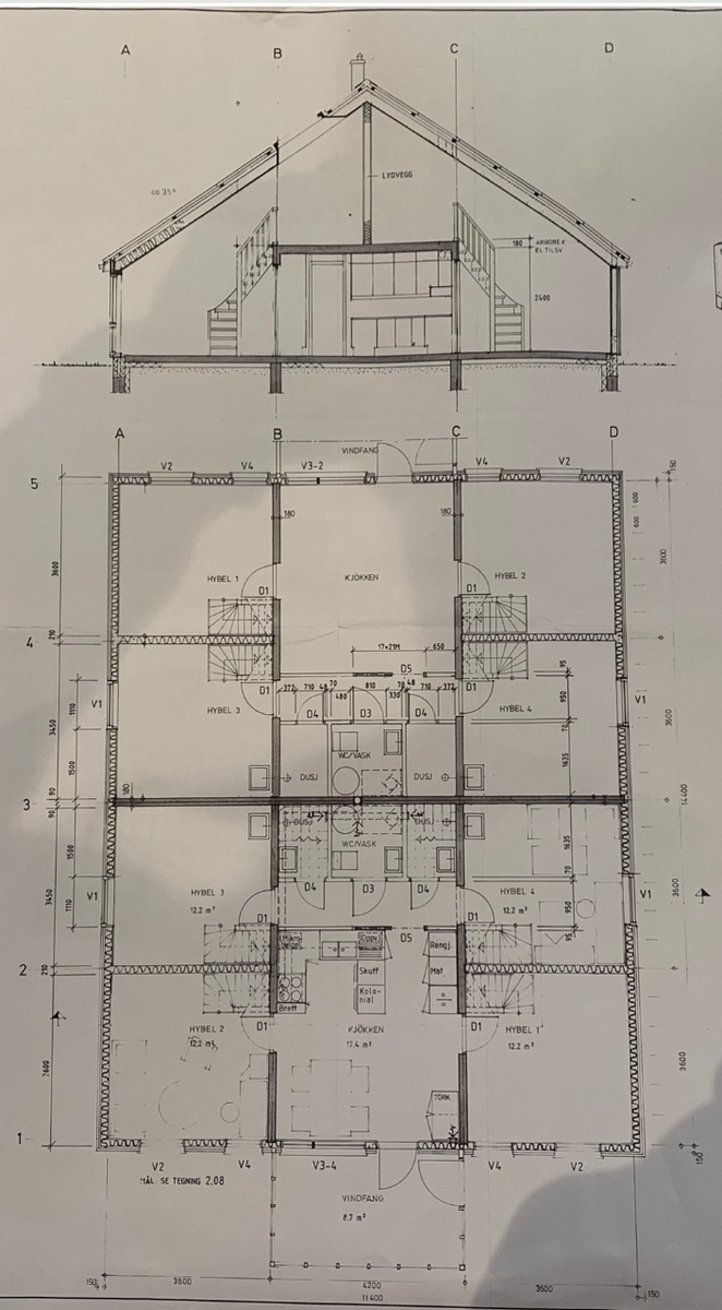 Plantegning hel tomannsbolig med hems Galleribilde