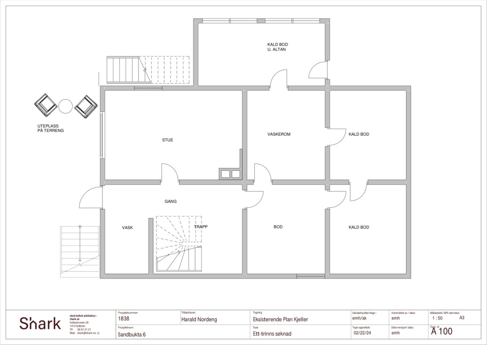 Plantegning kjeller. Galleribilde