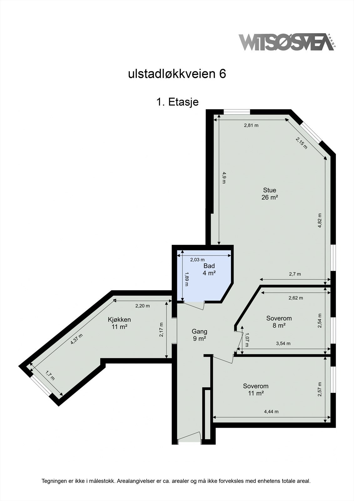 Målsatt planskisse Galleribilde