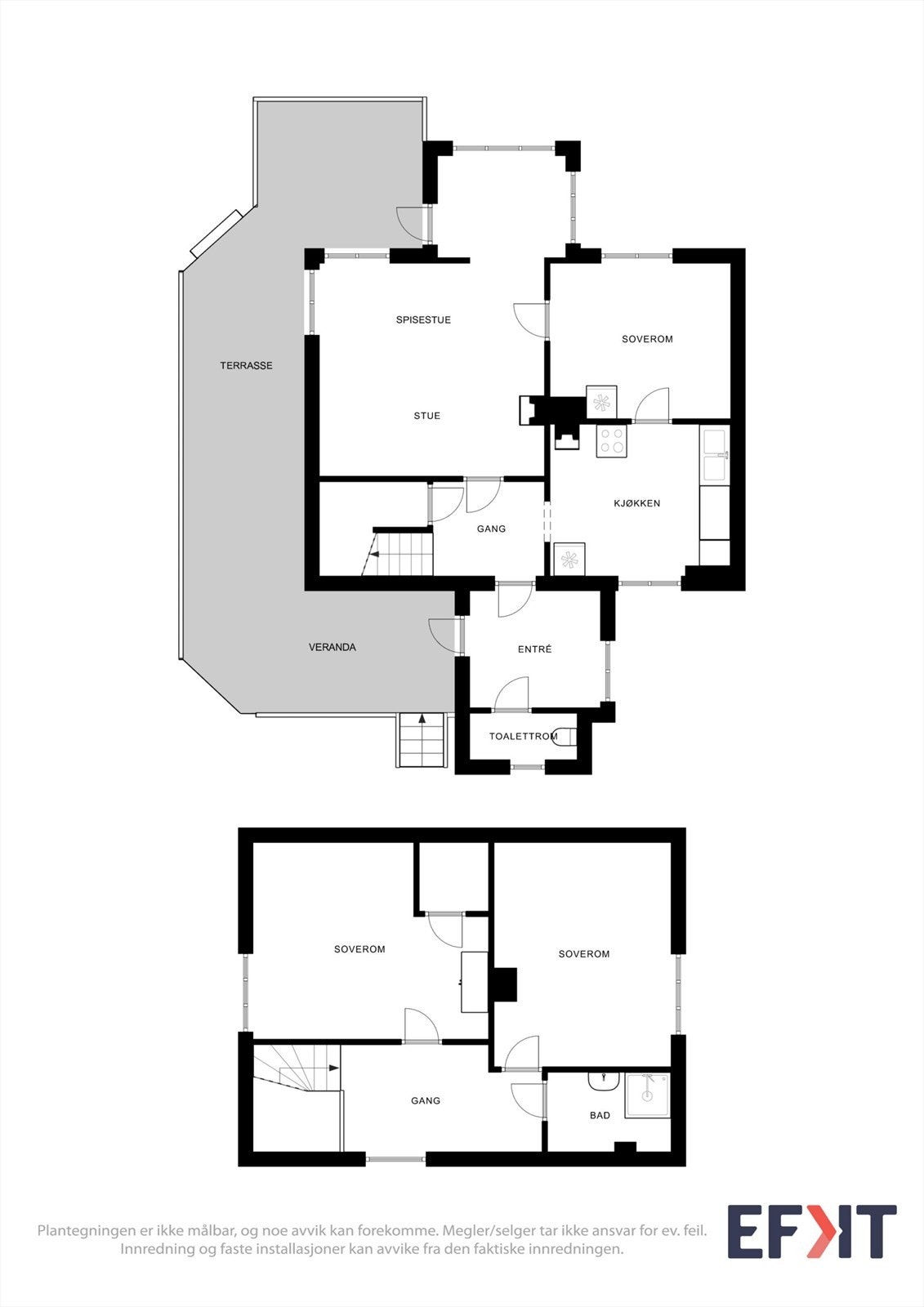 Plantegninger begge plan. Galleribilde