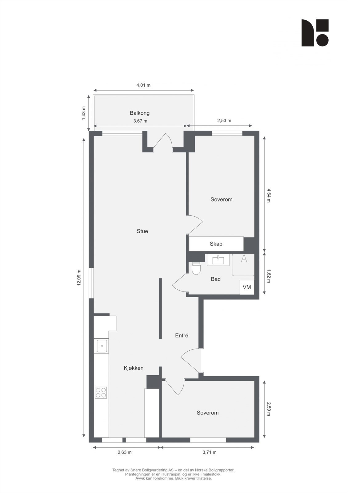Planskisse 3. etasje Galleribilde