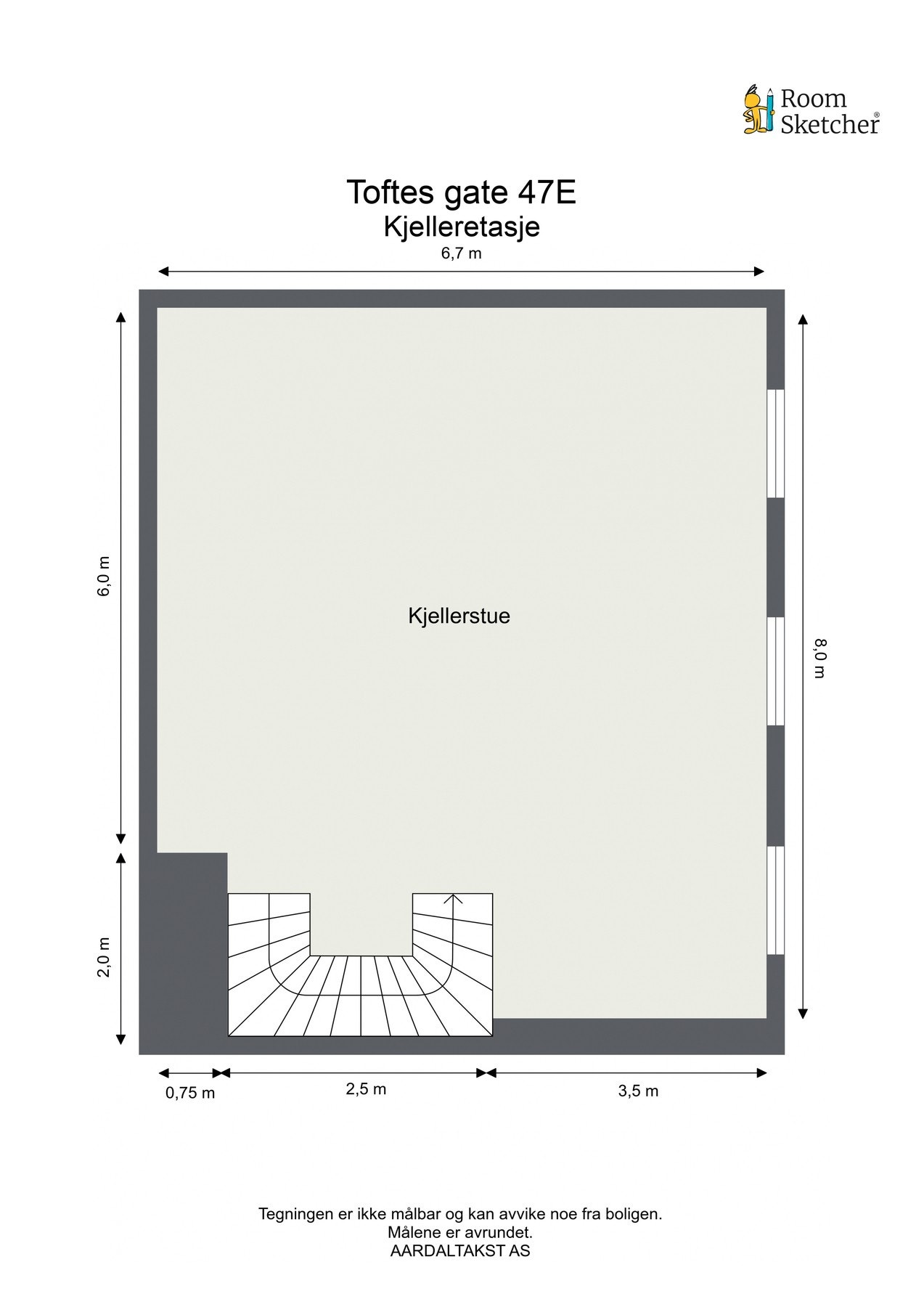 Planskisse kjelleretasje. Galleribilde