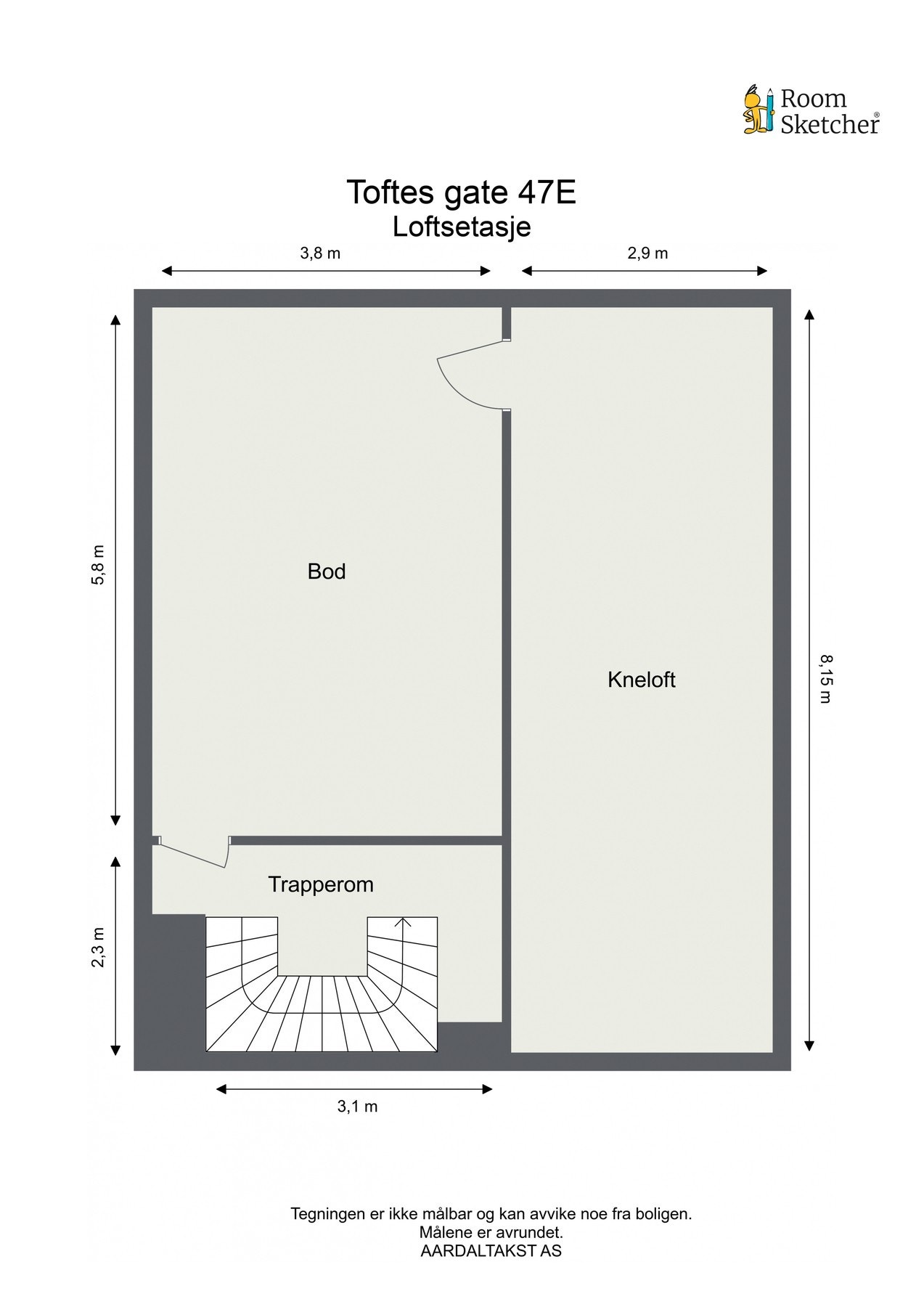 Planskisse loftsetasje. Galleribilde