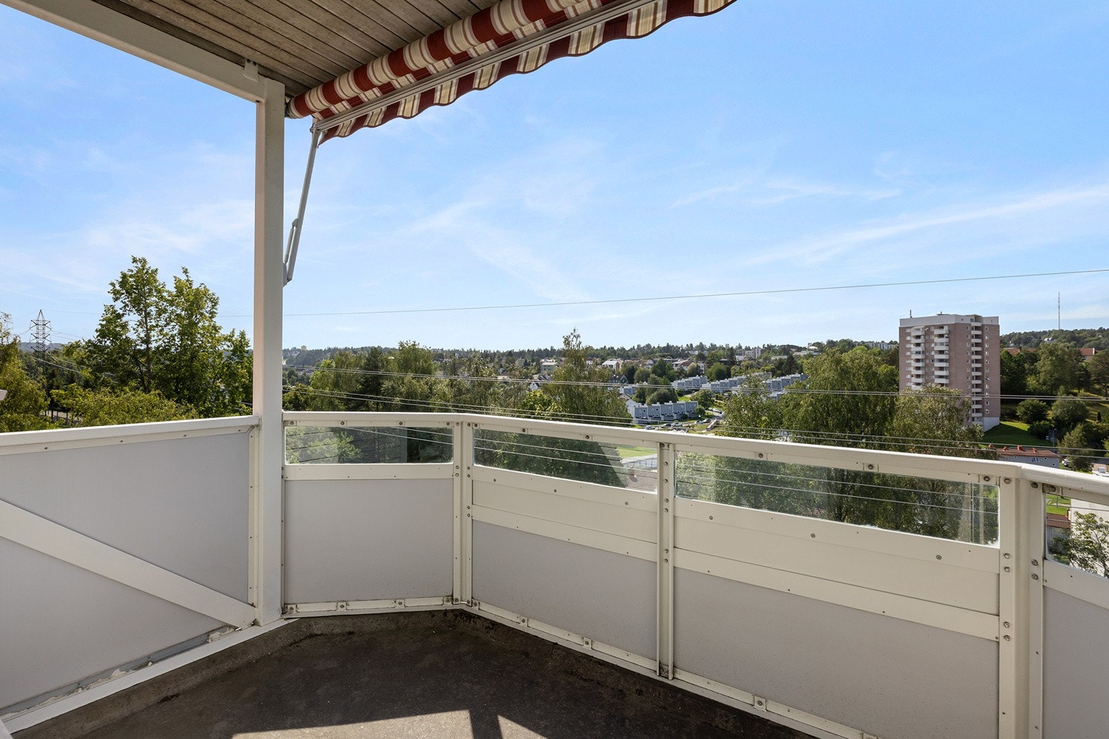 Overbygd, sydvestvendt balkong med god plass til utemøbler, grill mm. Markise er montert. Galleribilde