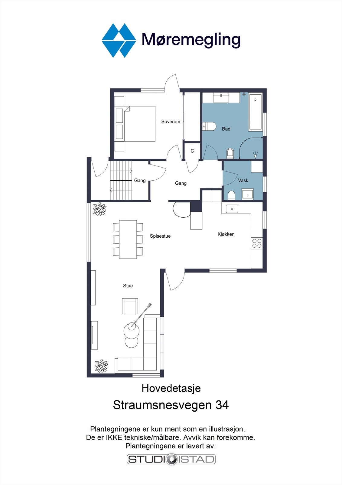 Plantegning 1. etasje Galleribilde