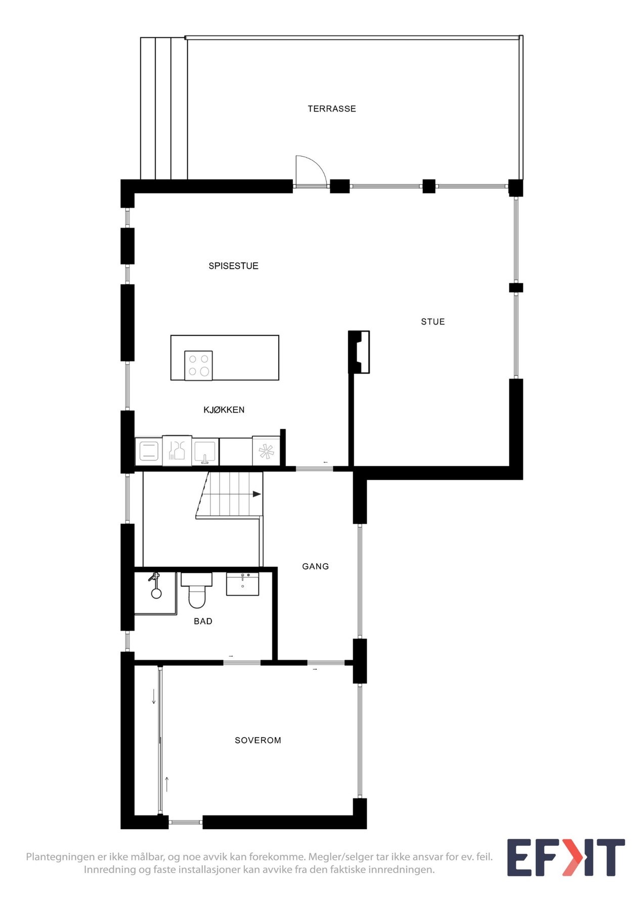 2D Plantegning - Hovedetasje. Galleribilde