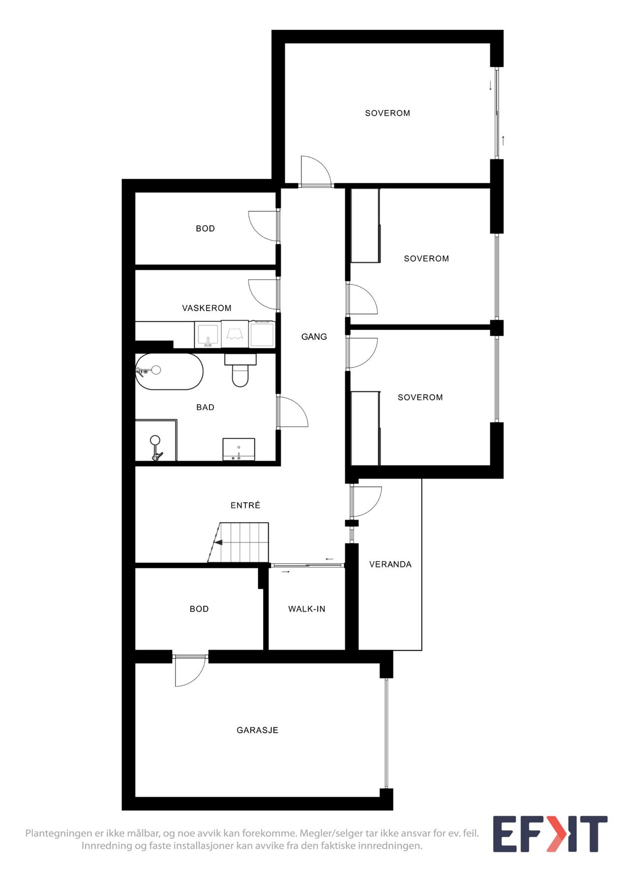 2D Plantegning - Underetasje. Galleribilde