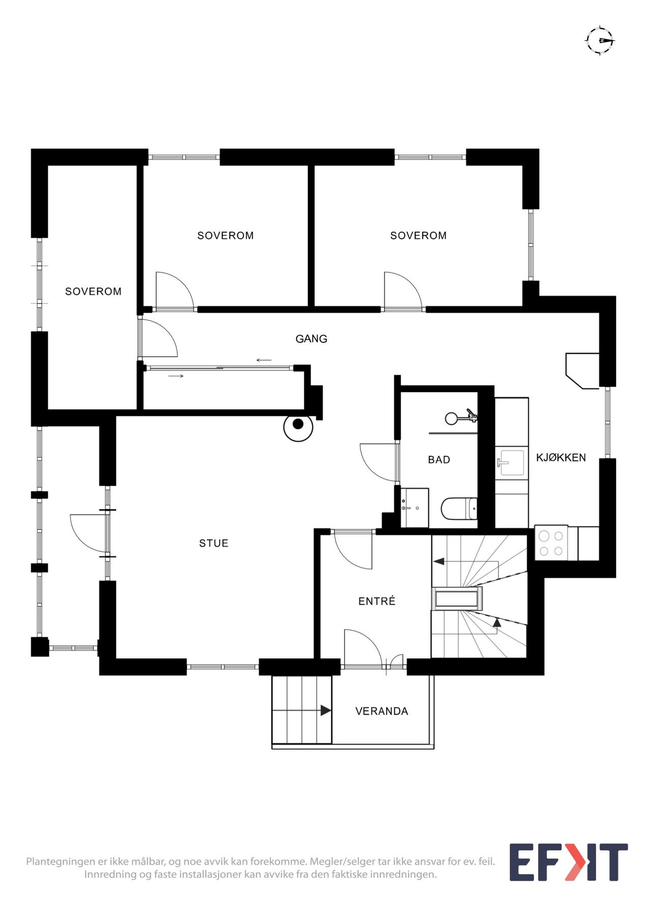 Leilighetens planløsning - 1.etasje. Galleribilde