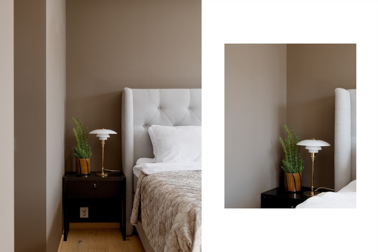 Leiligheten har en gjennomført stil, moderne fargevalg og fremstår svært velholdt. Galleribilde