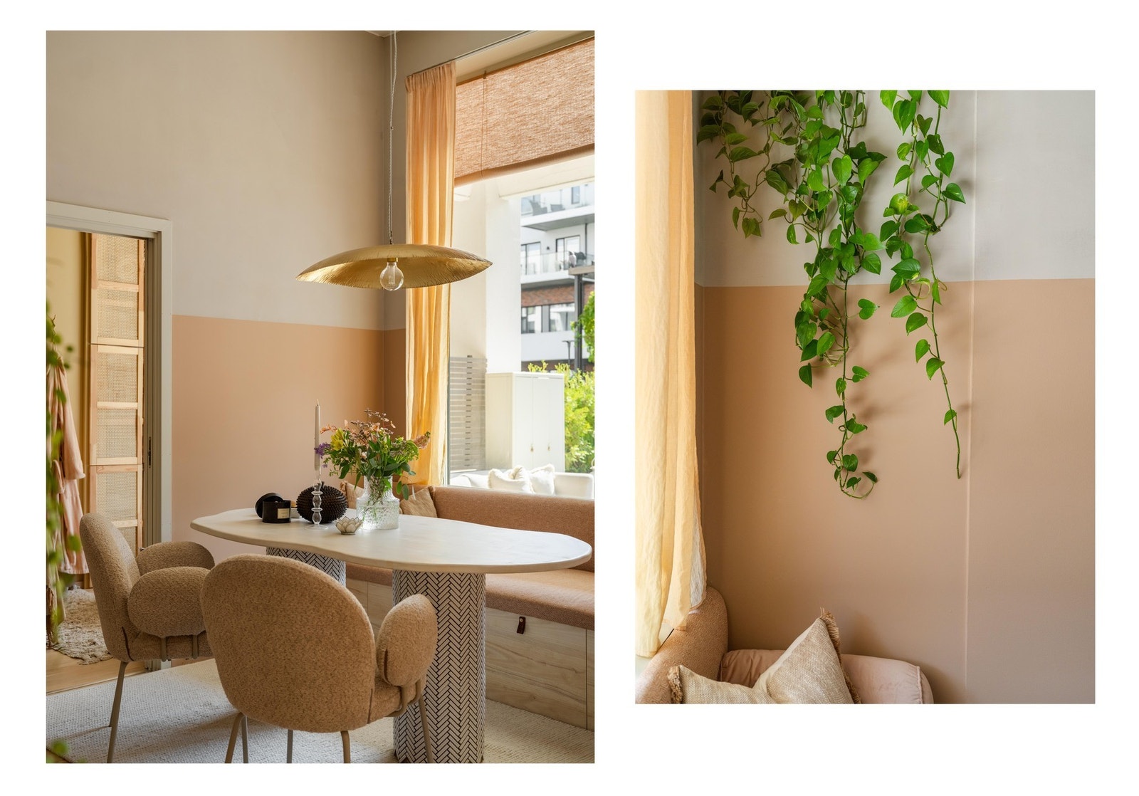 Plassbygd sittebenk ved vinduet med oppbevaring. Galleribilde