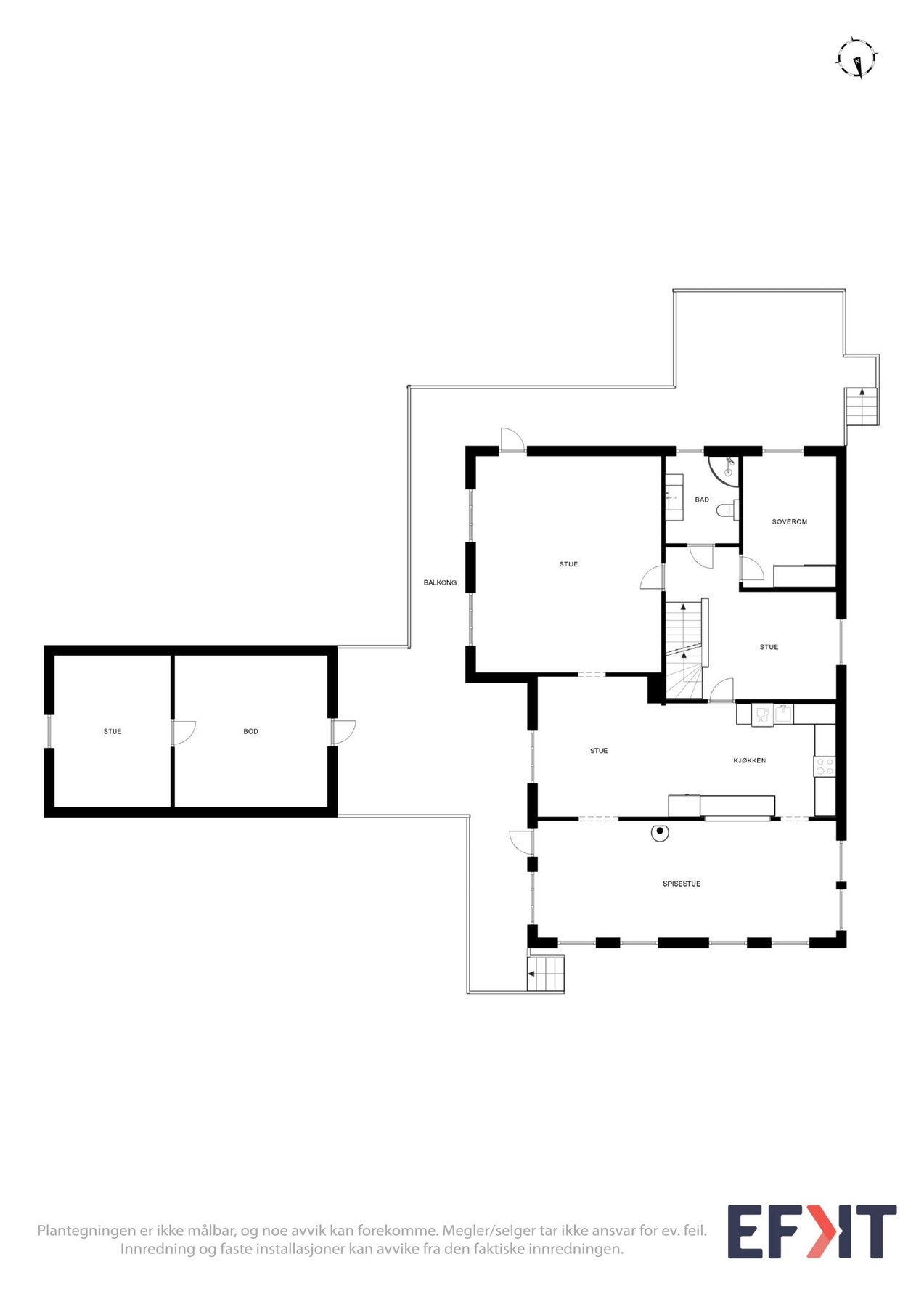 2D Plantegning - 1.etasje. Galleribilde