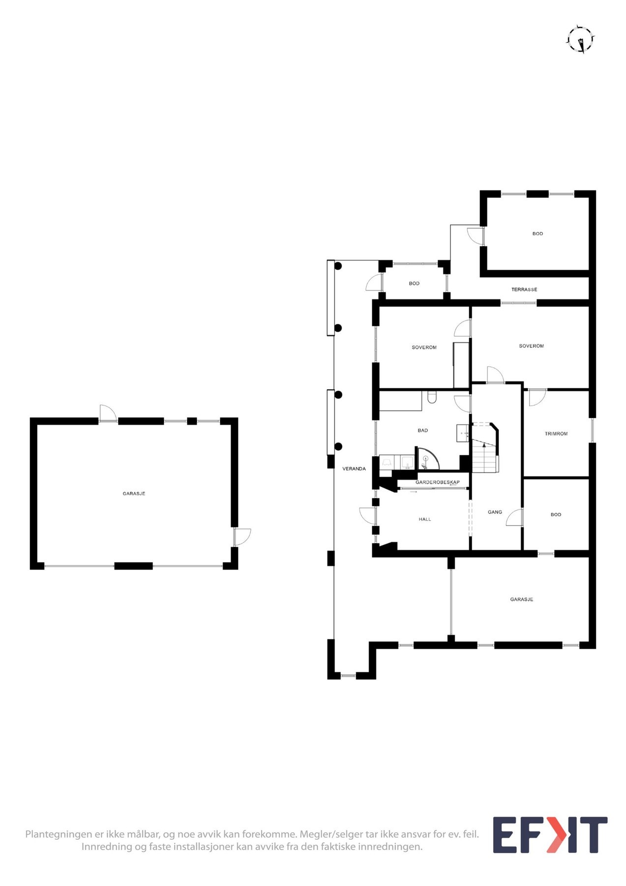 2D Plantegning - Underetasje. Galleribilde