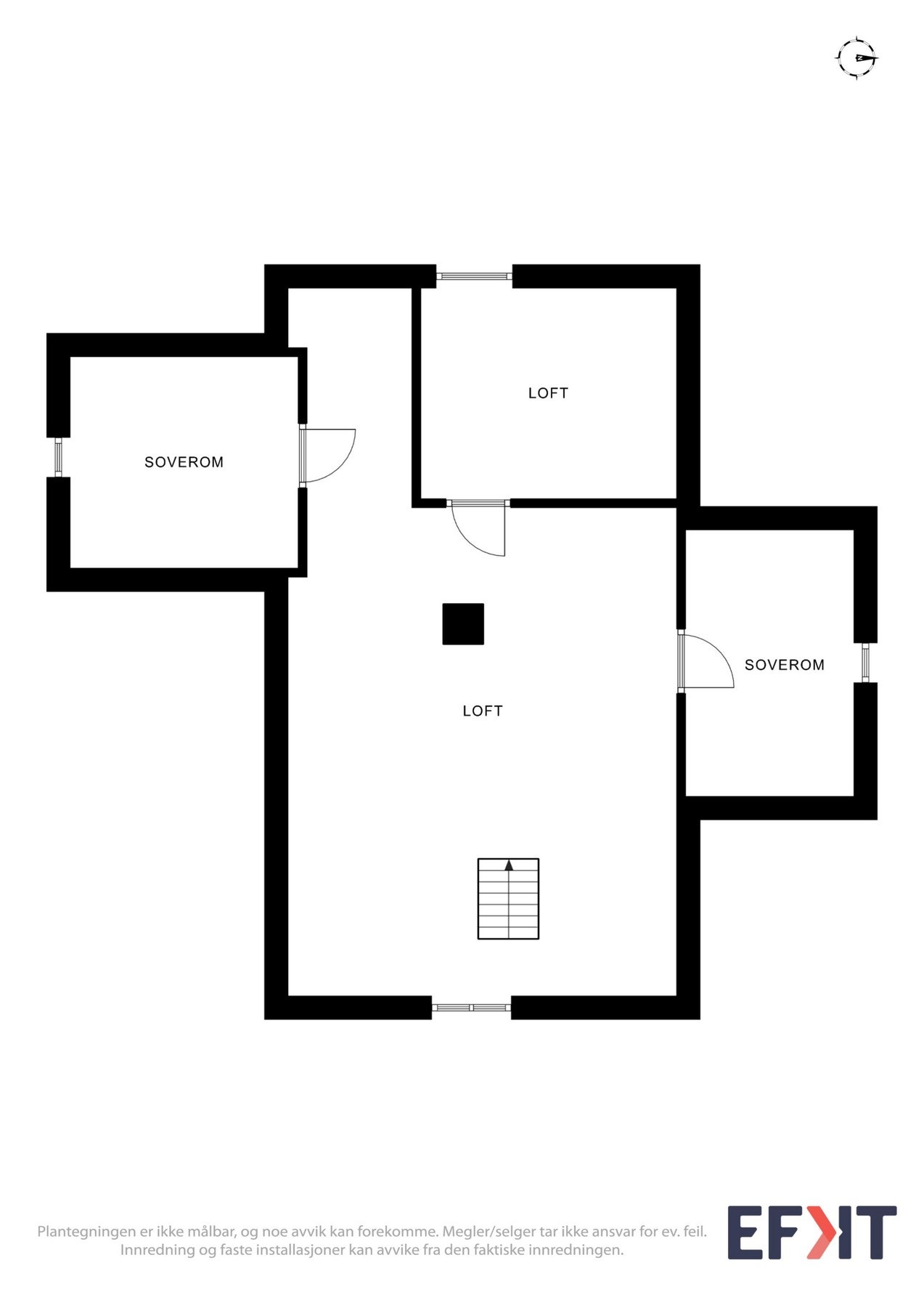 Plantegning - Loftsetasje. Galleribilde