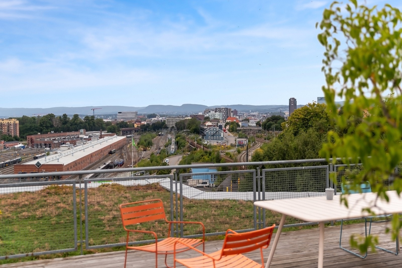 Flere sittegrupper på takterrasen Galleribilde