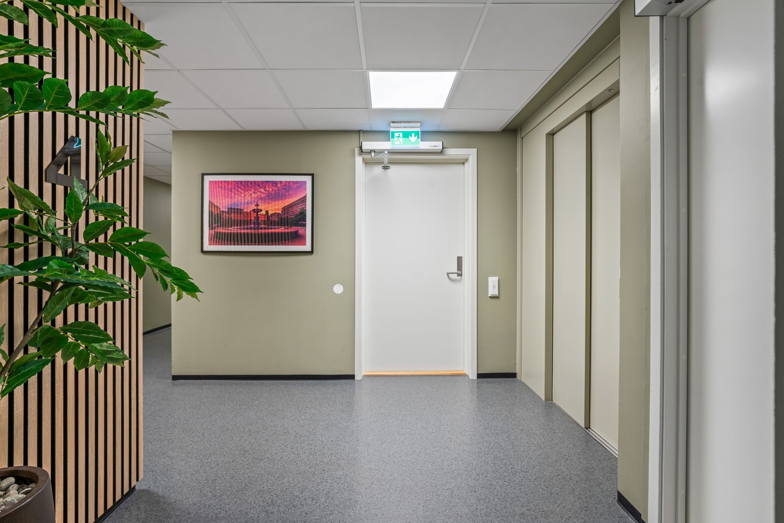 Pene fellesarealer - heisadkomst til leilighetsplan Galleribilde