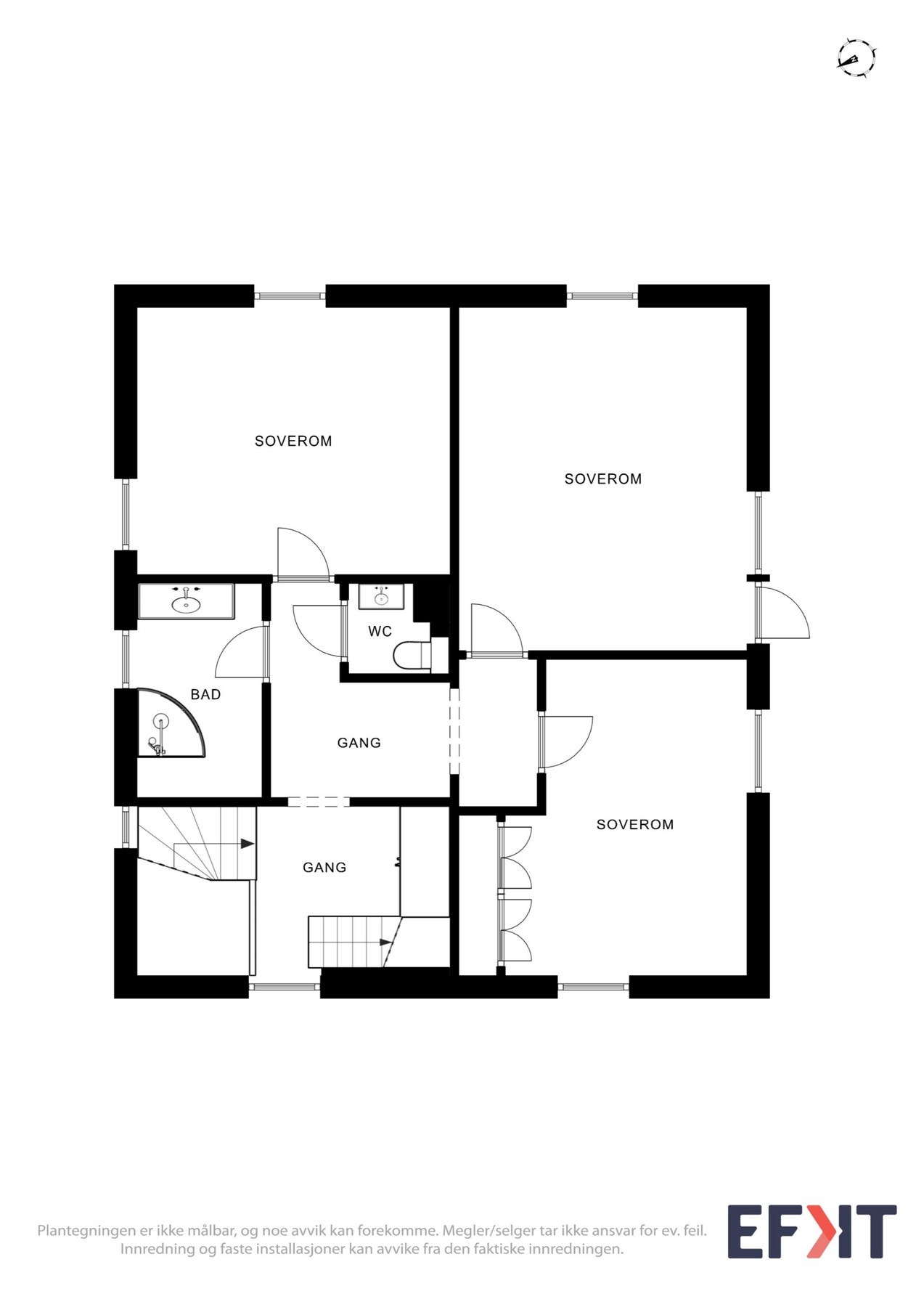 Boligens planløsning - 2.etasje. Galleribilde