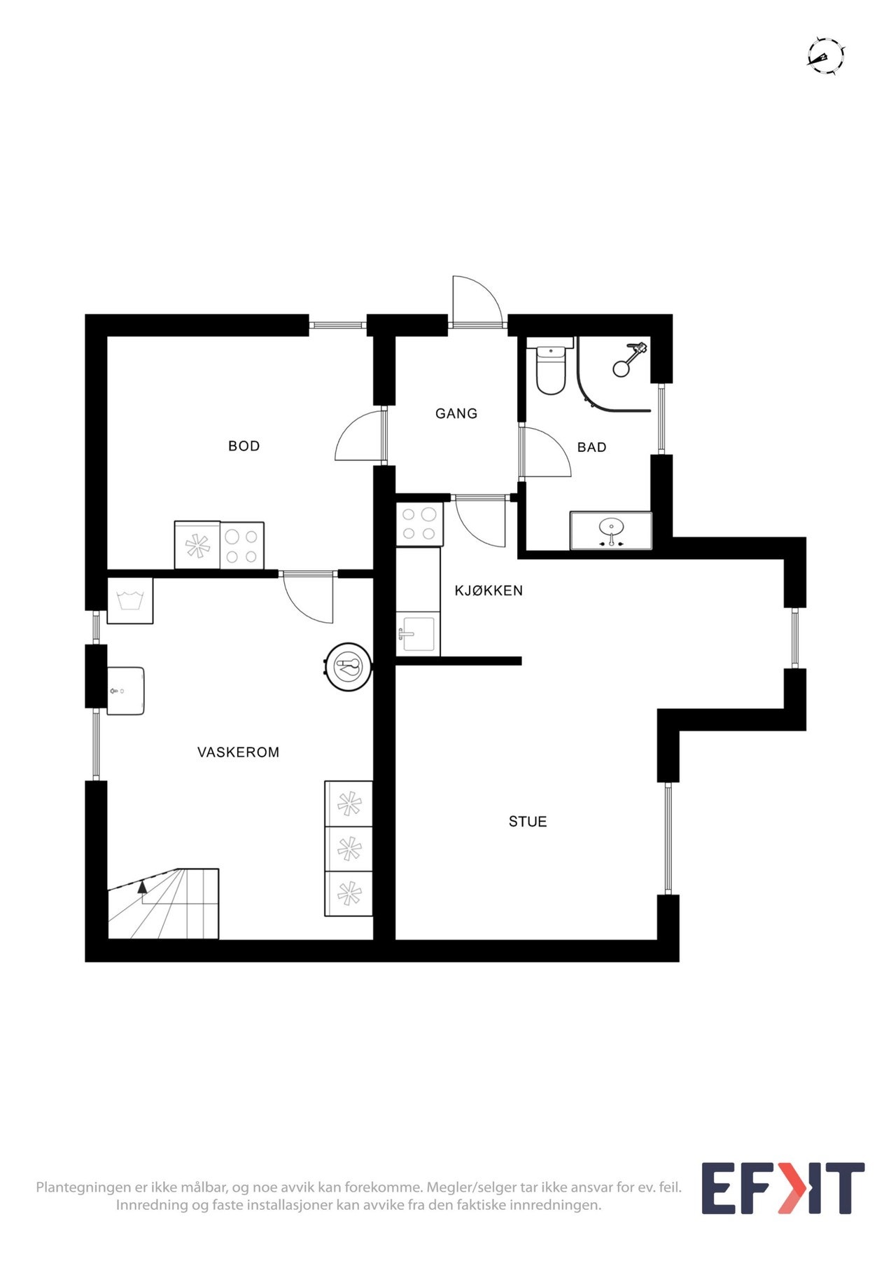 Boligens planløsning - Kjelleretasje. Galleribilde