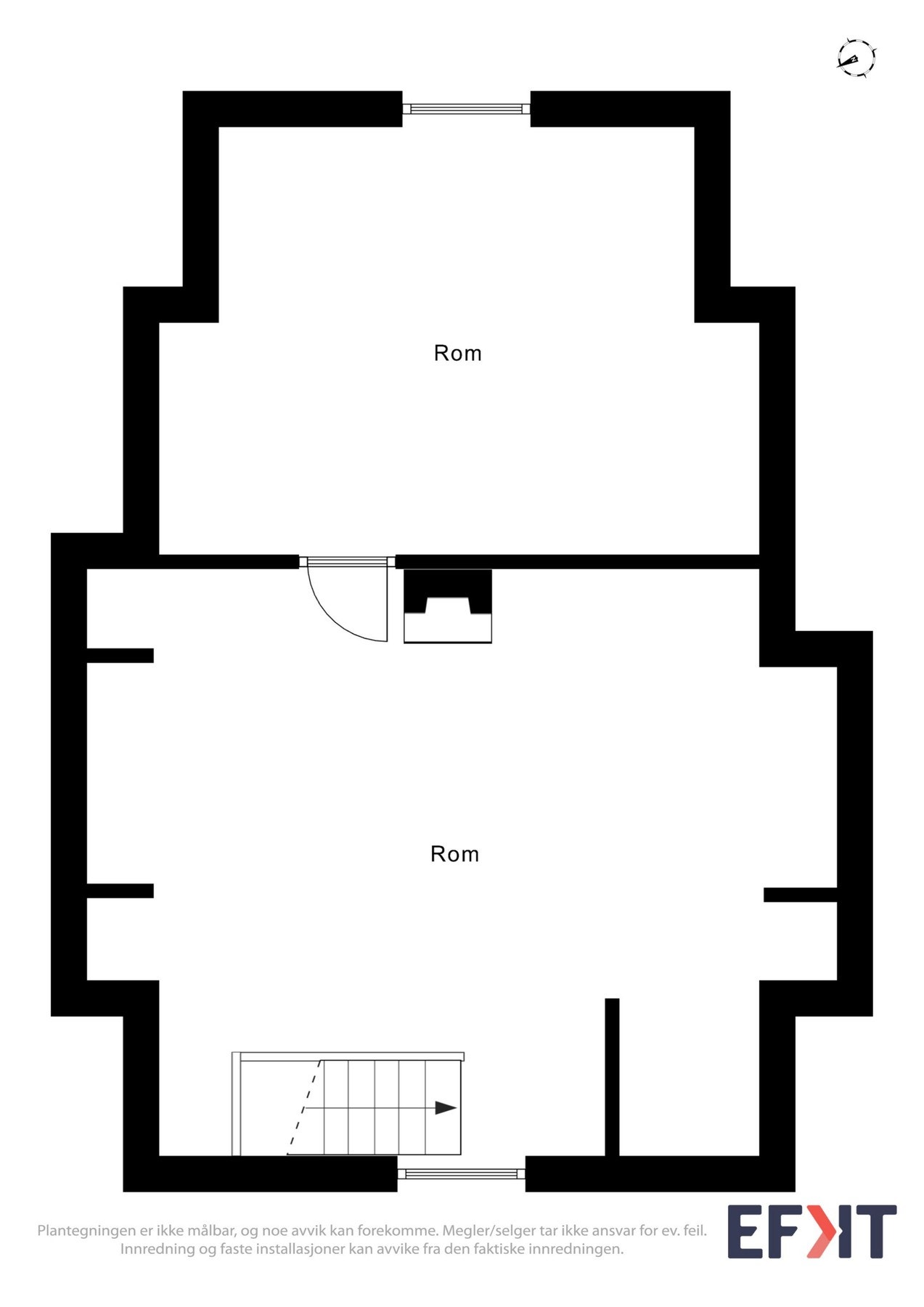 Boligens planløsning - Loftsetasje. Denne er ikke byggemeldt. Galleribilde