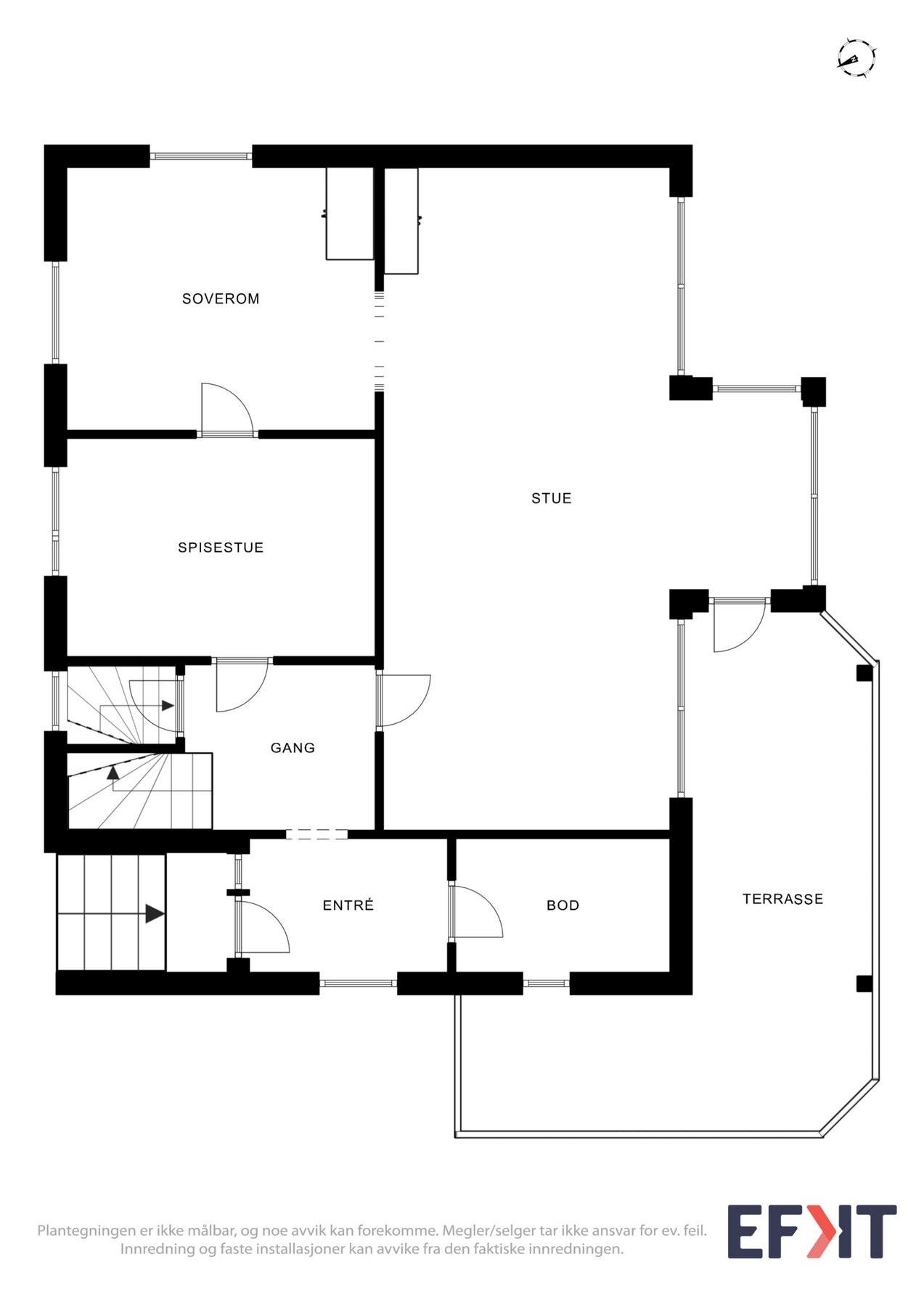 Boligens planløsning - 1.etasje. Galleribilde
