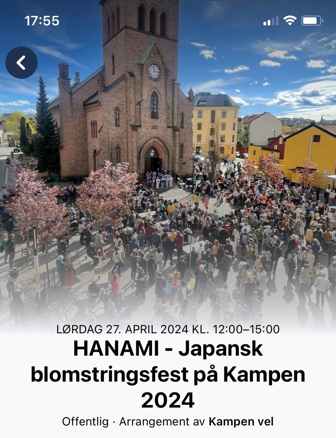 HANAMI blomsterfest arrangeres hvert år i april på Kampen. Galleribilde