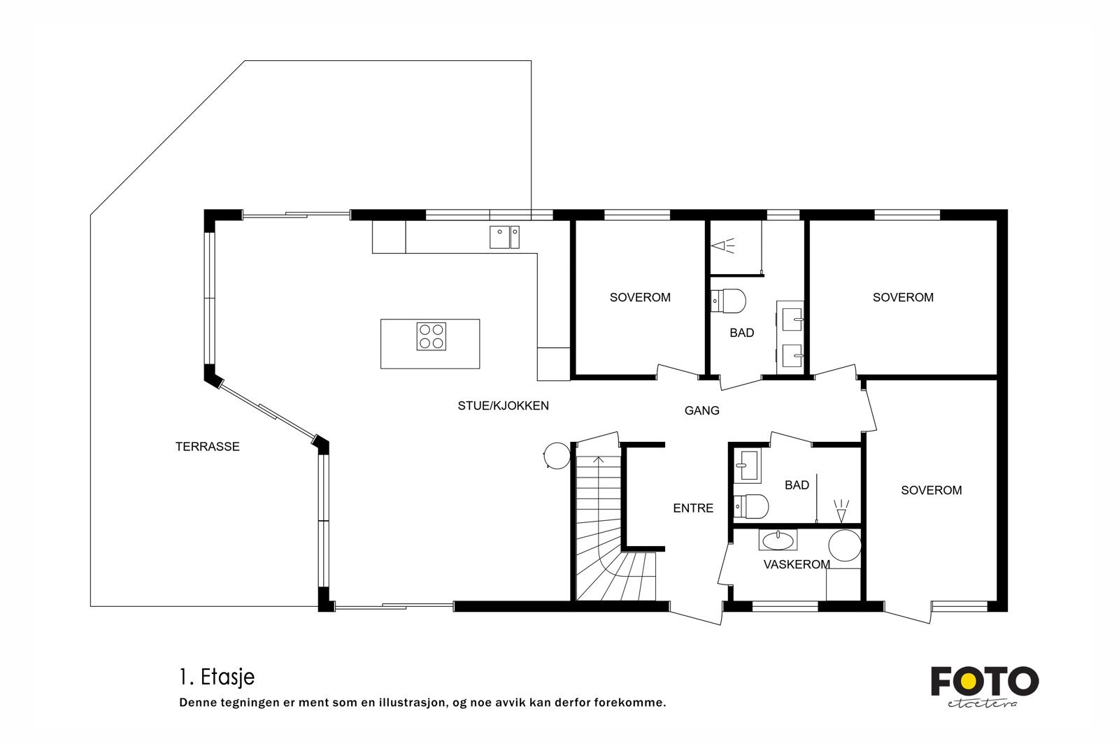 Plantegning 1 etg Galleribilde