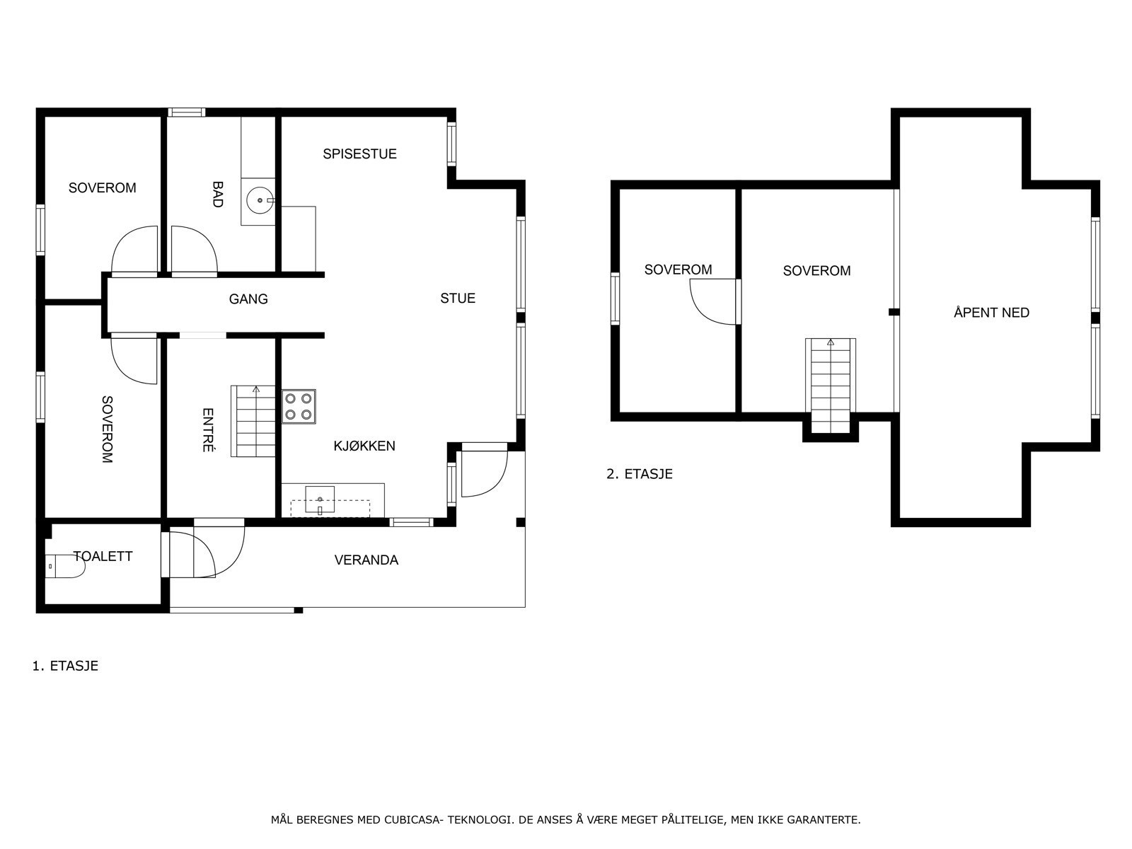 Plantegning begge etasjer Galleribilde