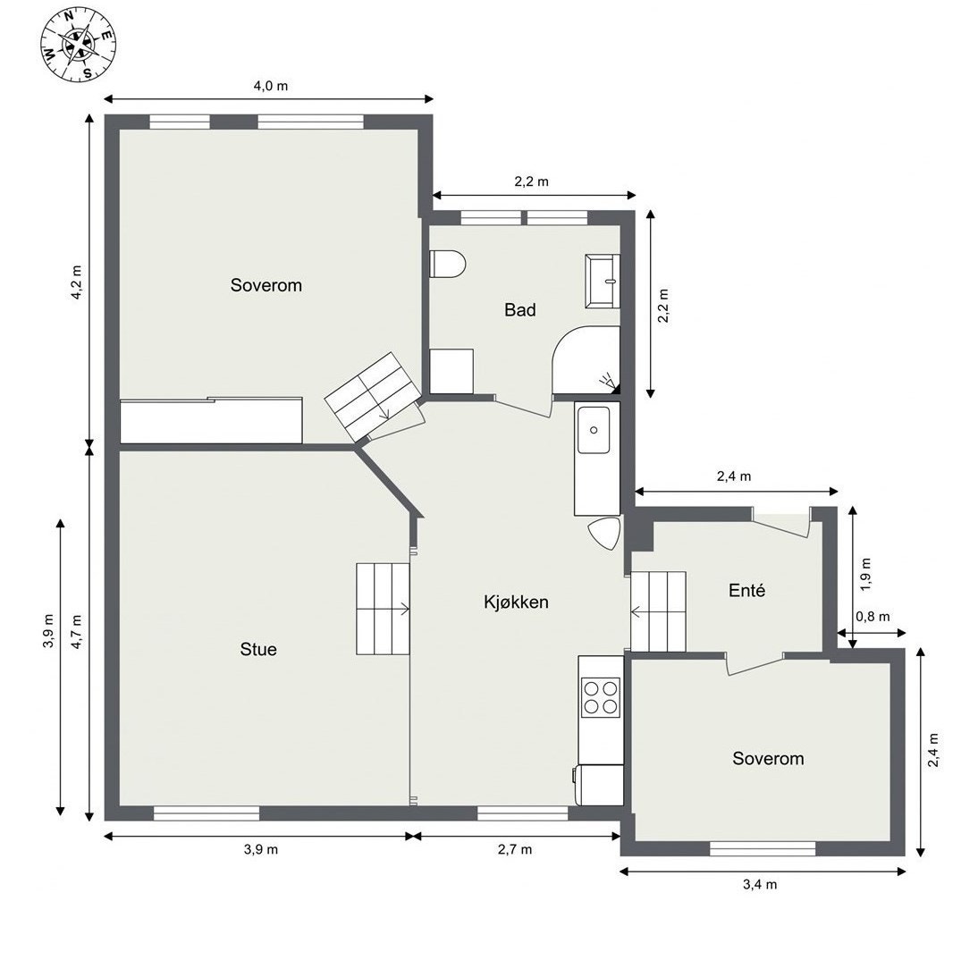 Leiligheten ligger i en svært høy 1. etasje (det er ca. 3 meter fra gaten og opp til kjøkkenvinduet) med lite innsyn. Vinduene er fra 2018 og isolerer svært godt Galleribilde