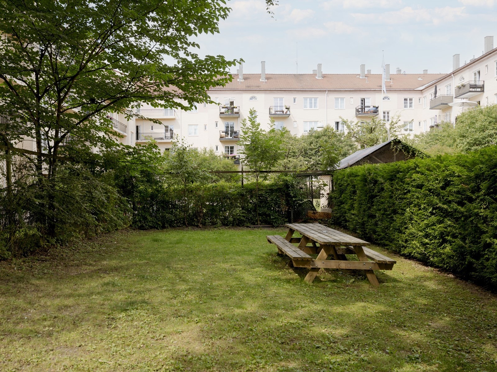 Sameiet har en skjermet bakgård til bruk for beboerne. Galleribilde