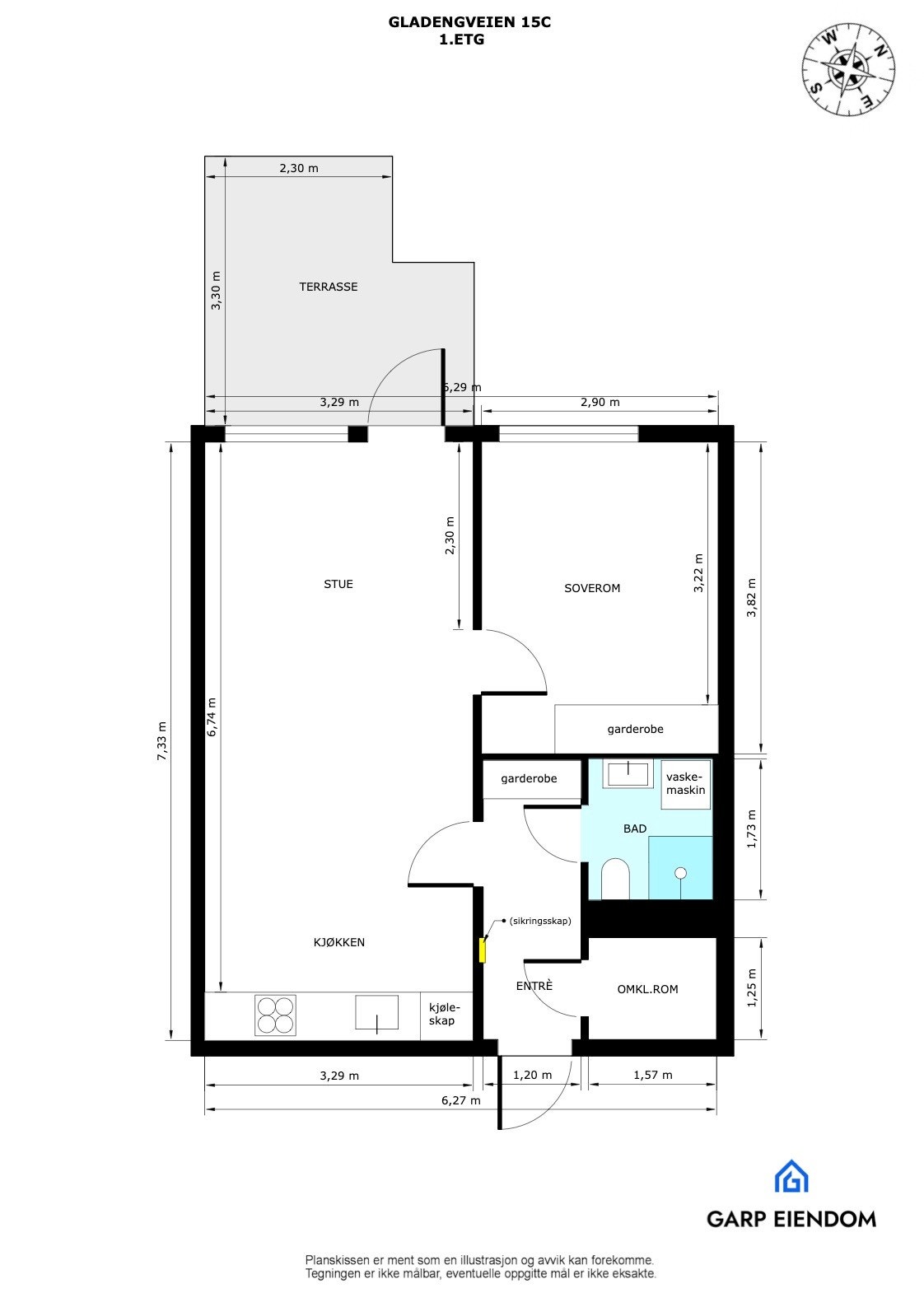 Plantegning med mål Galleribilde