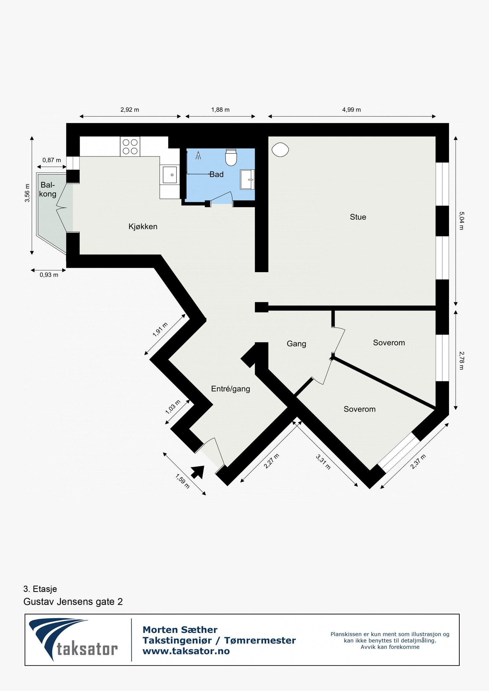 Plantegning av Gustav Jensens gate 2 Galleribilde